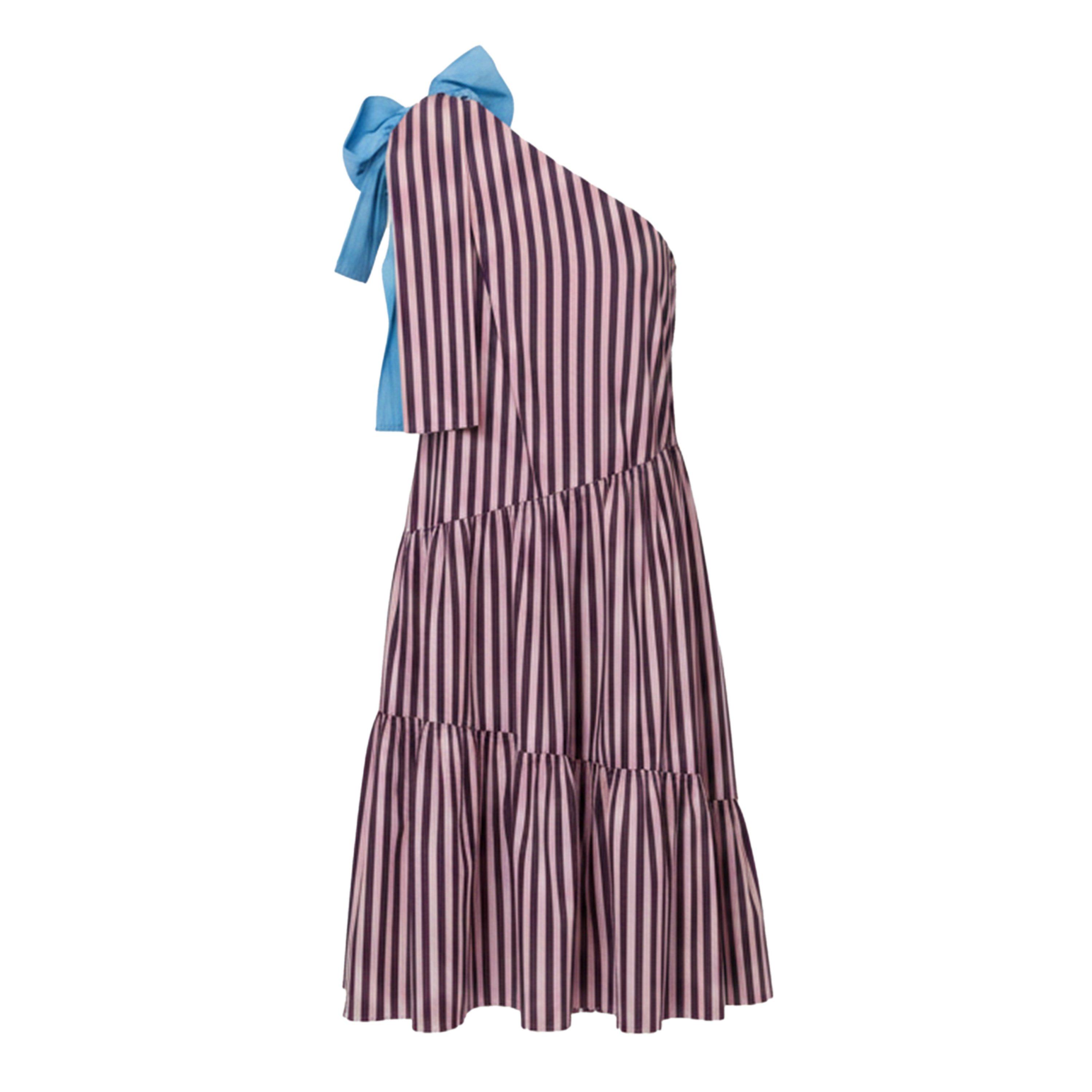 559 Purple - Stella Nova - Stella Nova Striped Bow Midi Dress - Purple - 2