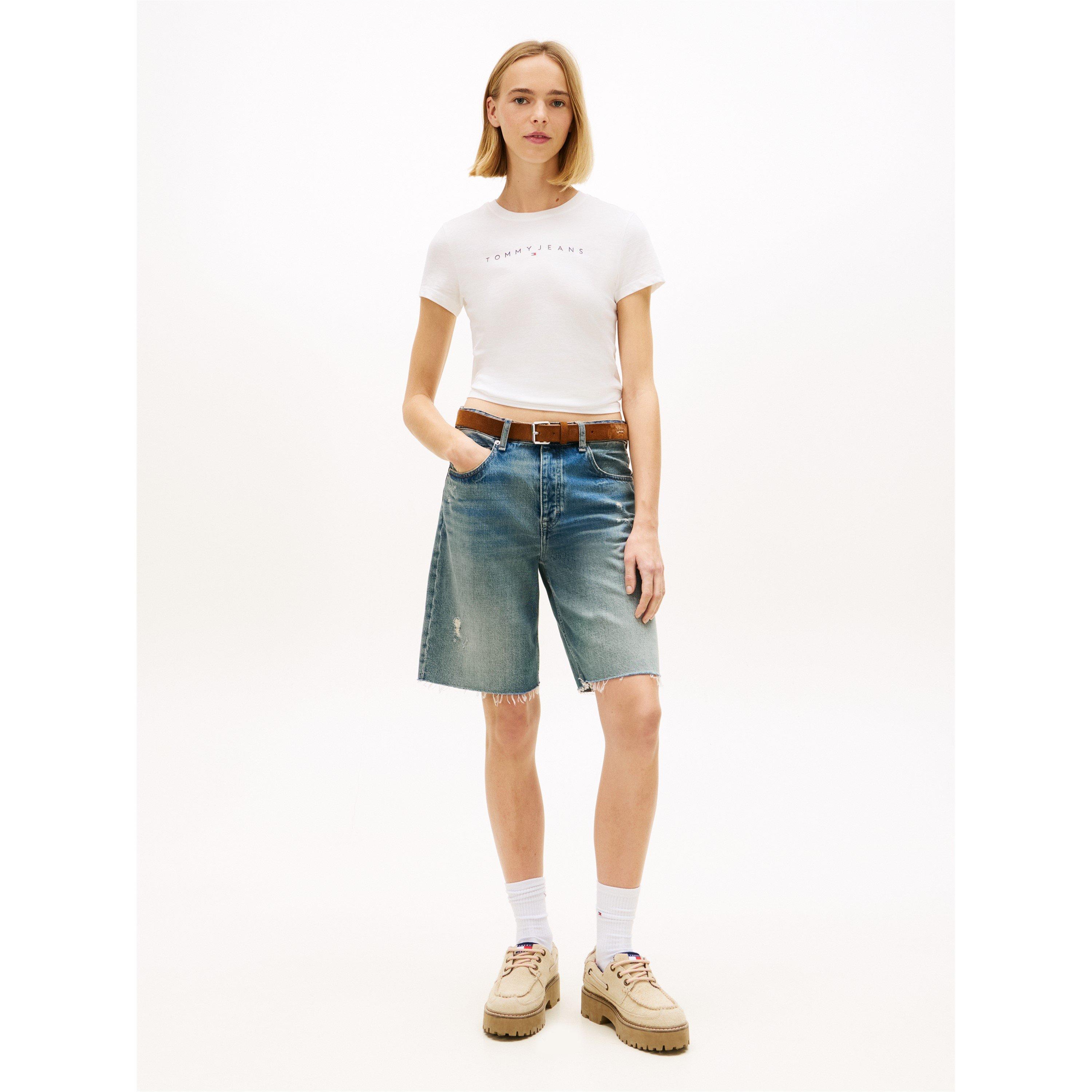 White - Tommy Jeans - TJ Linear Tee Ld62 - 4