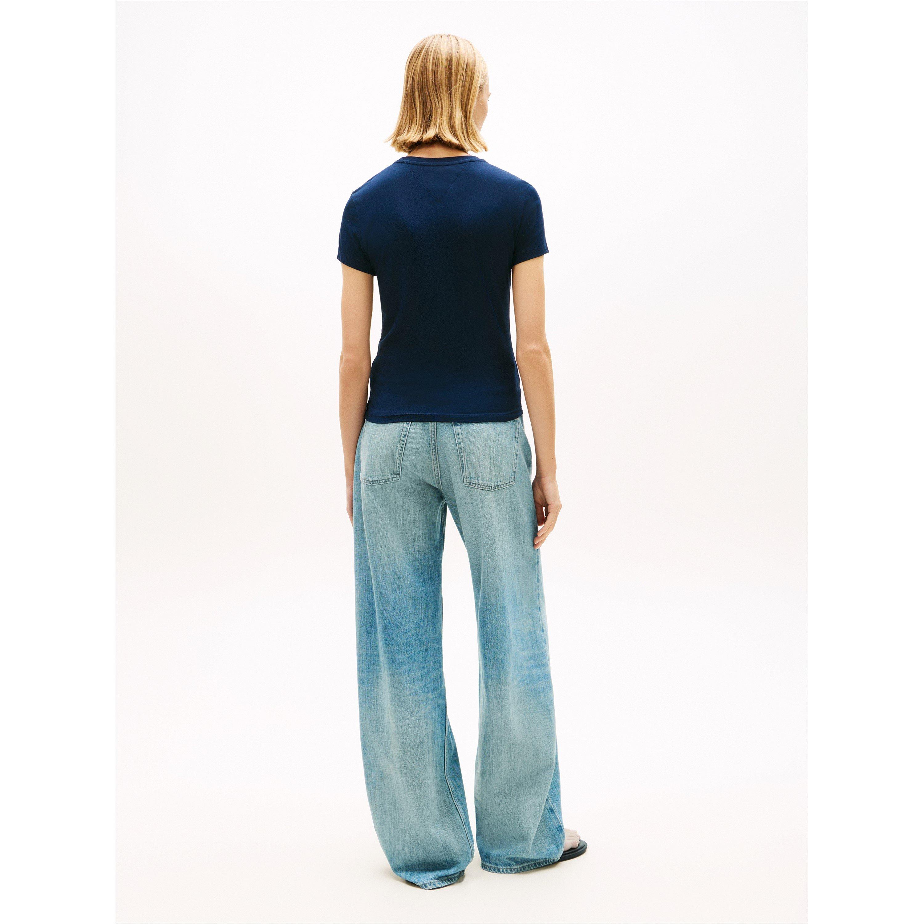 Navy - Tommy Jeans - Women's Slim Fit T-Shirt - 5