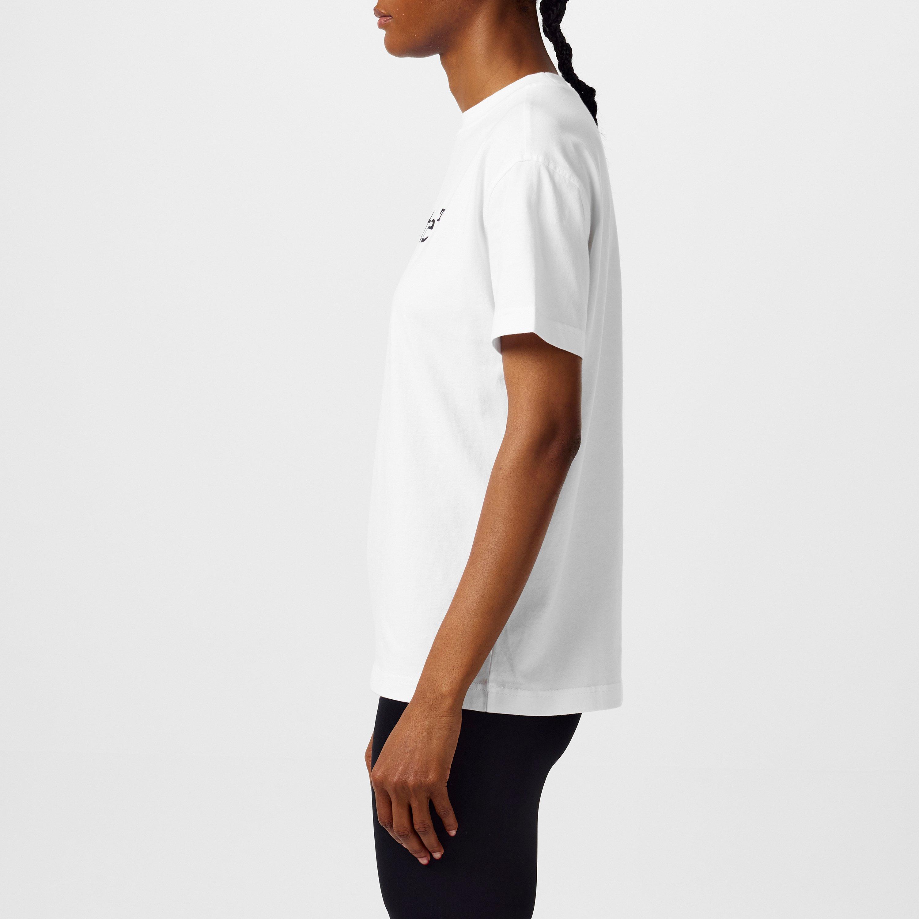 White/Black - Off White - Women's Big Logo Casual Tee, Signature Logo T-Shirt - 2