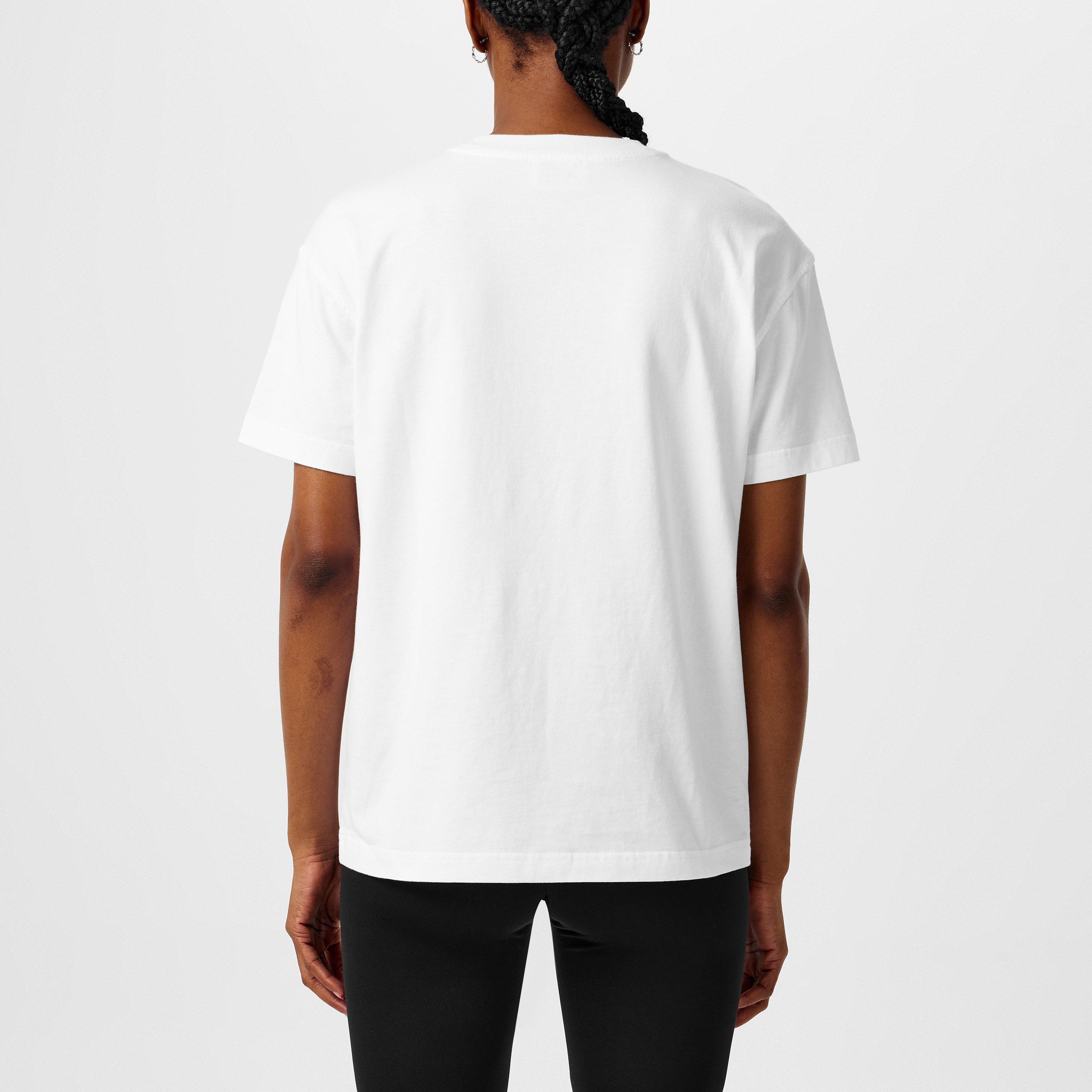 White/Black - Off White - Women's Big Logo Casual Tee, Signature Logo T-Shirt - 3