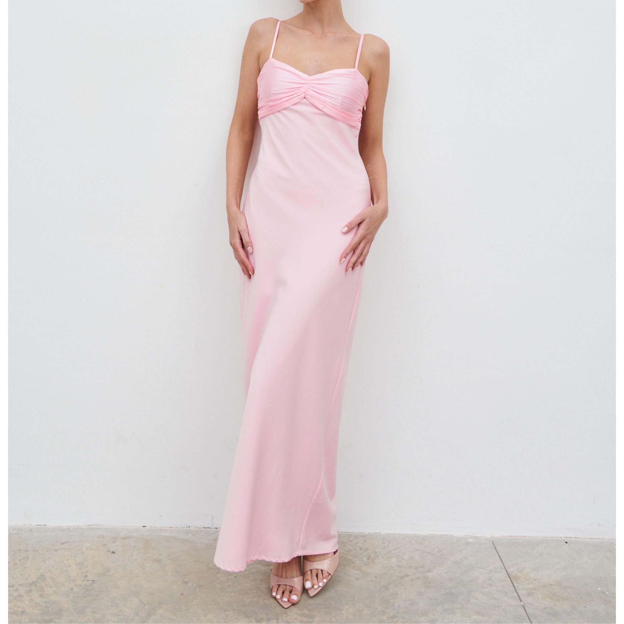 Pretty Lavish Women's Joely Contrast Long Maxi Dress - Peony Pink - 14 (L)