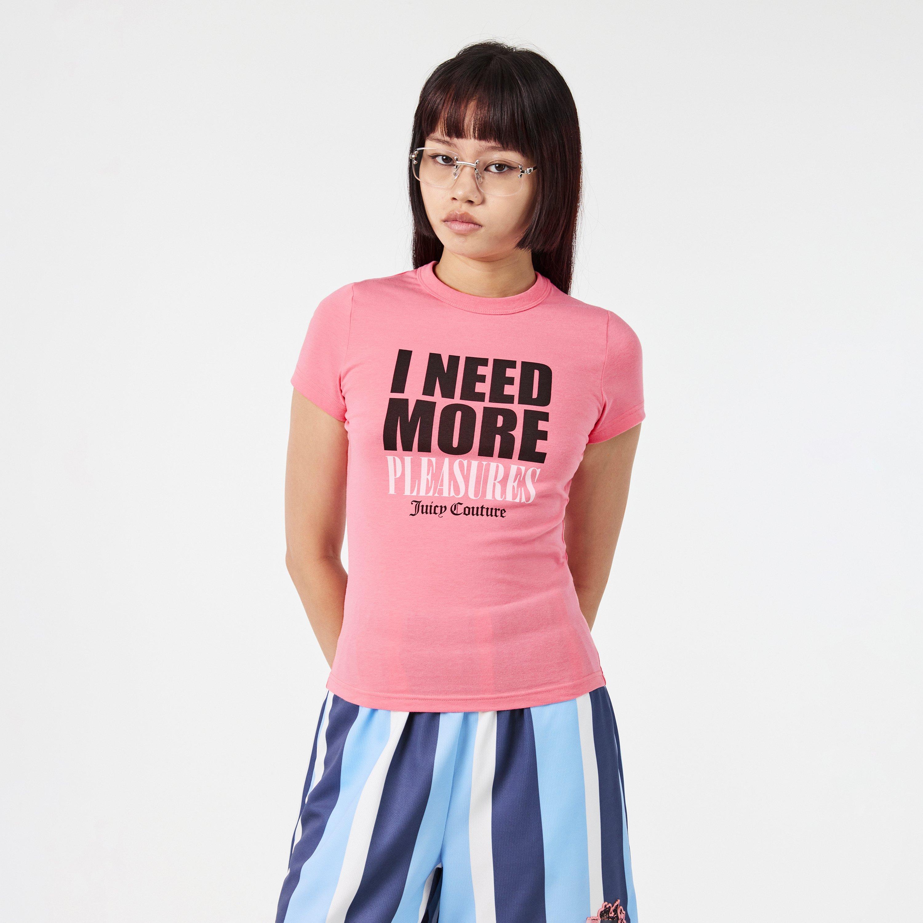 Pink - Pleasures - X Juicy Couture Slogan Baby Tee - 3