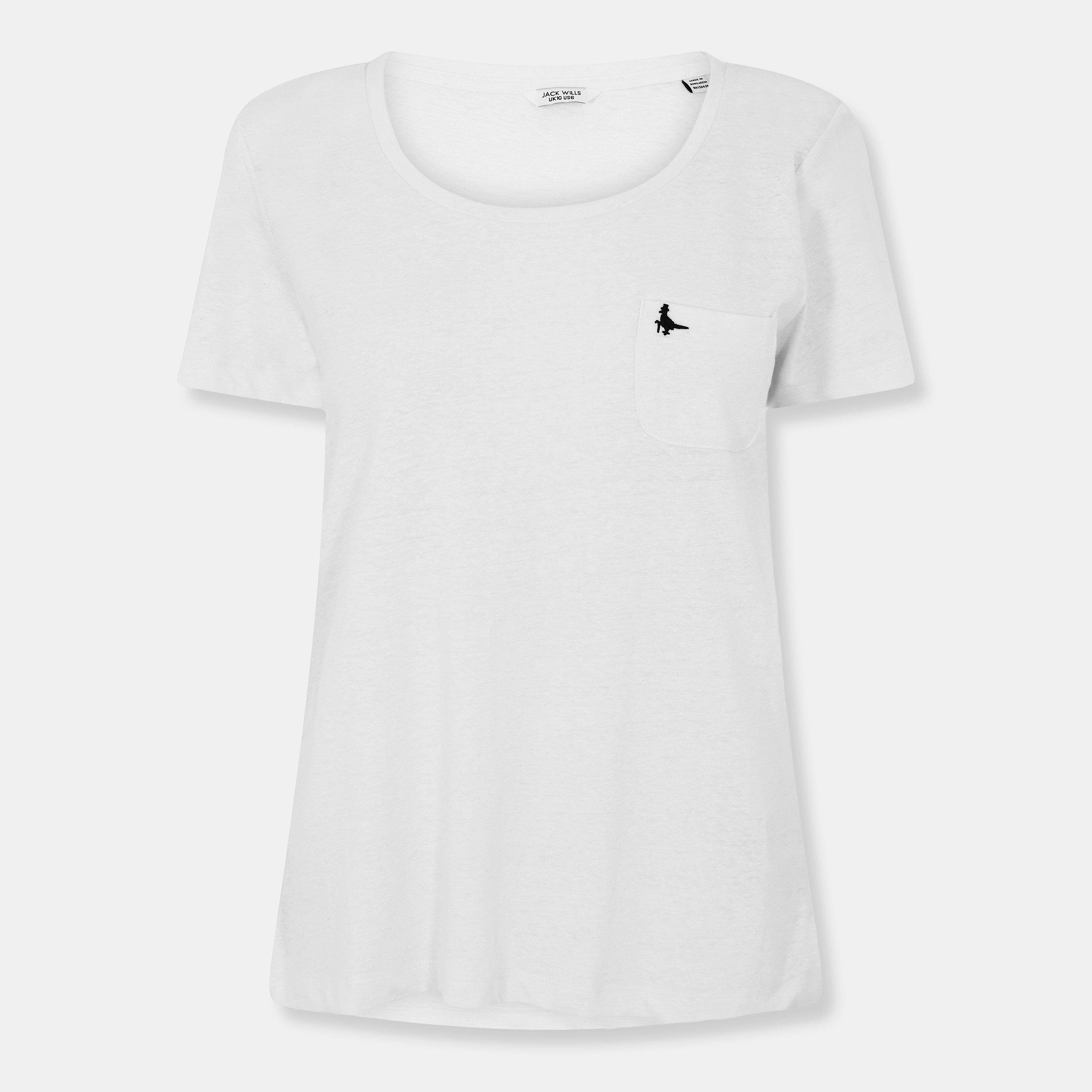 White - Jack Wills - Fullford Pocket T-Shirt Ladies - 1