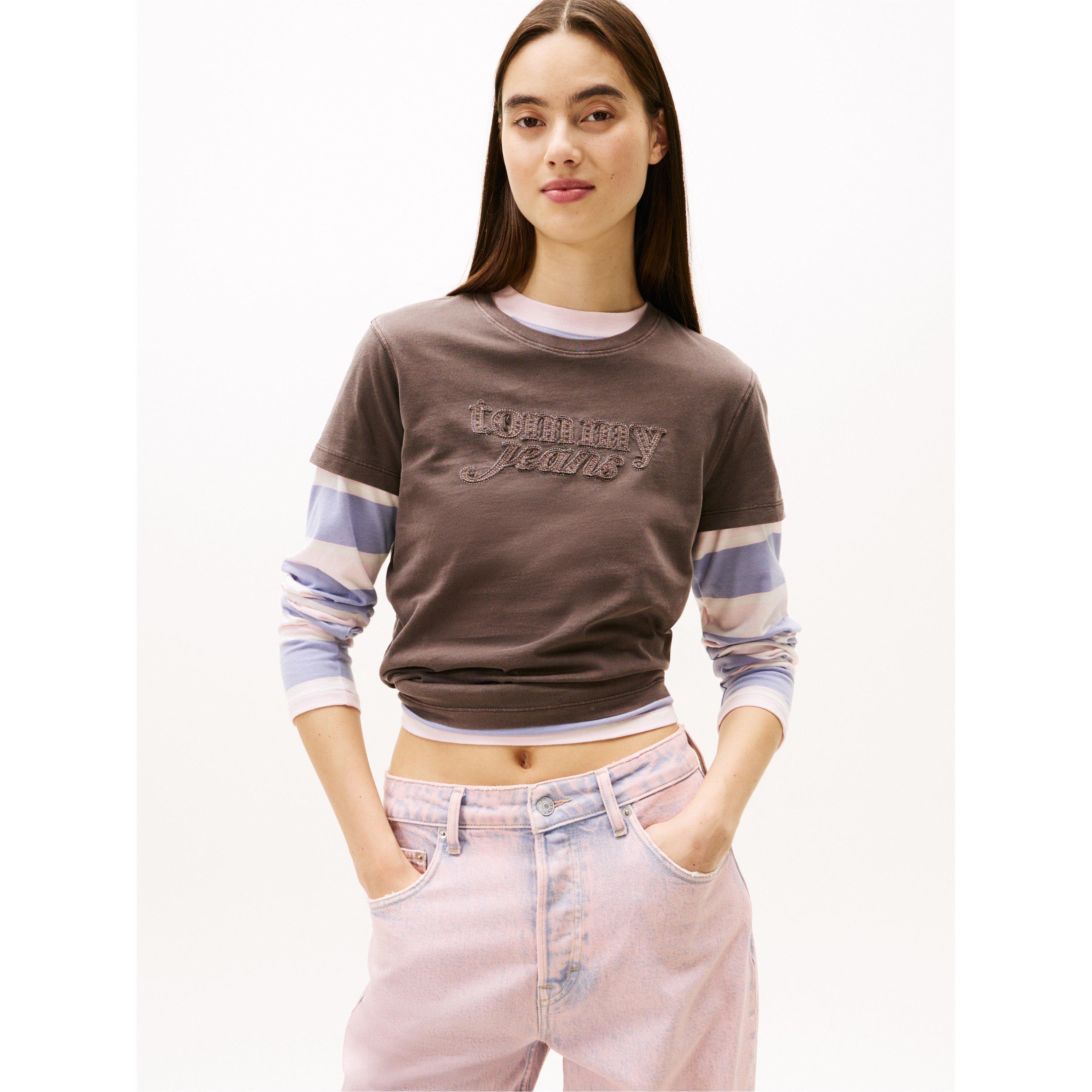 Crni orah - Tommy Jeans - Women's GMD Script T-Shirt - 2