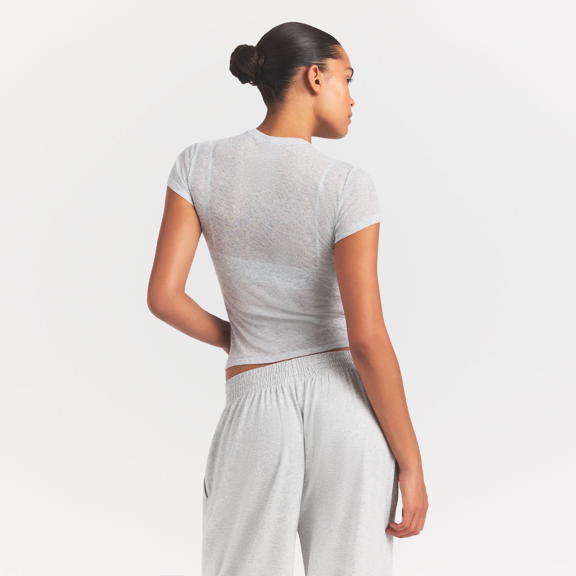 L HEATHER GREY - SKIMS - Women's Crew T-Shirt - 3