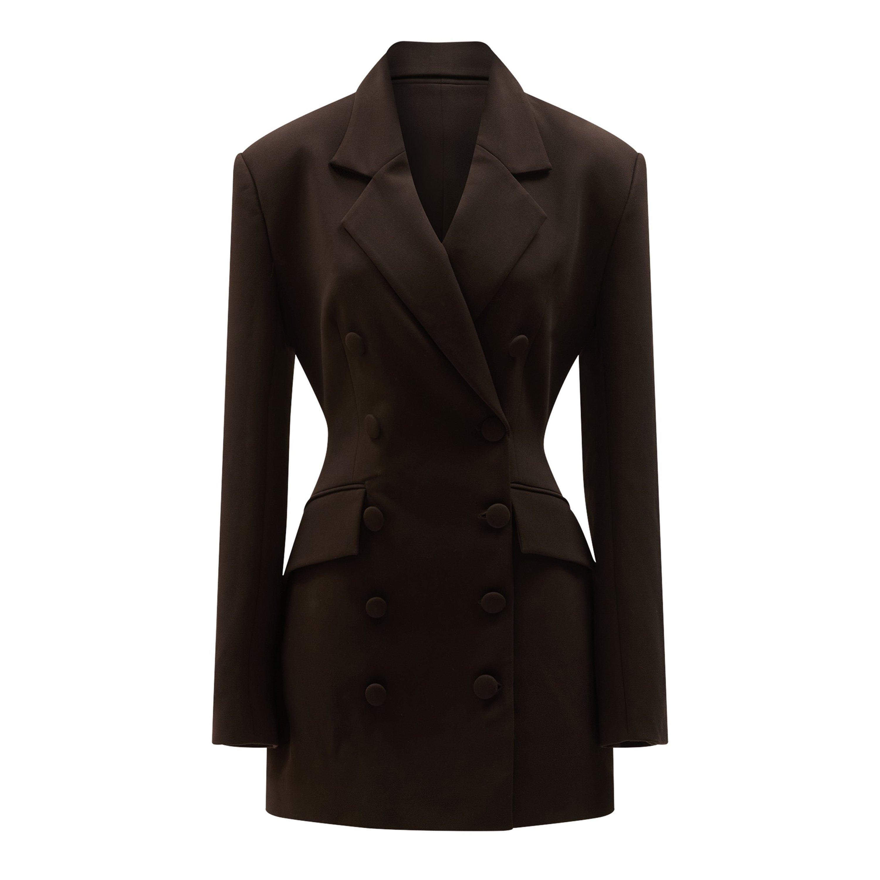 Black - Bardot - Women's Serra Hourglass Mini Long Sleeve Blazer Dress - 1