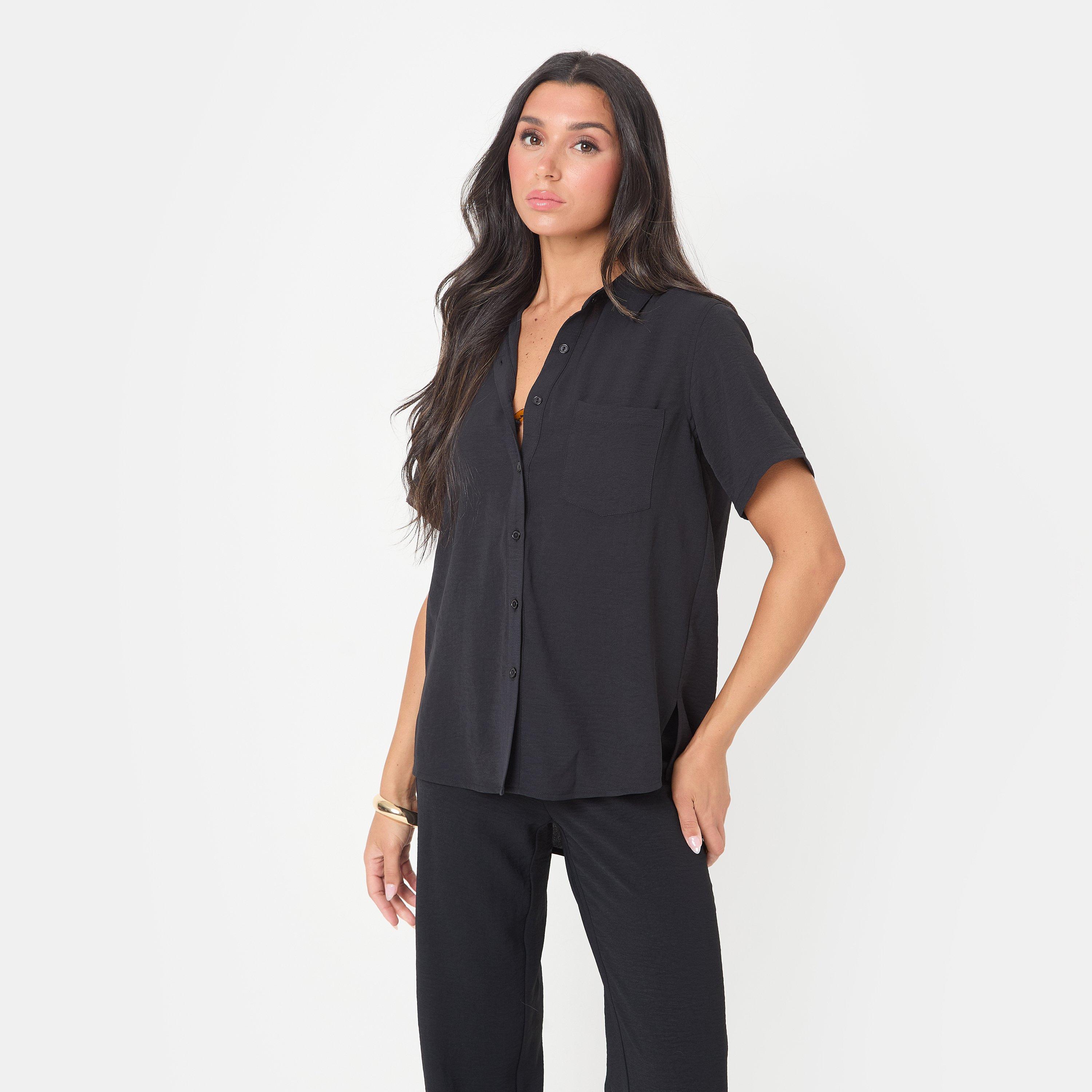 Black - I Saw It First - Soft Crepe Short Sleeve Shirt - 3