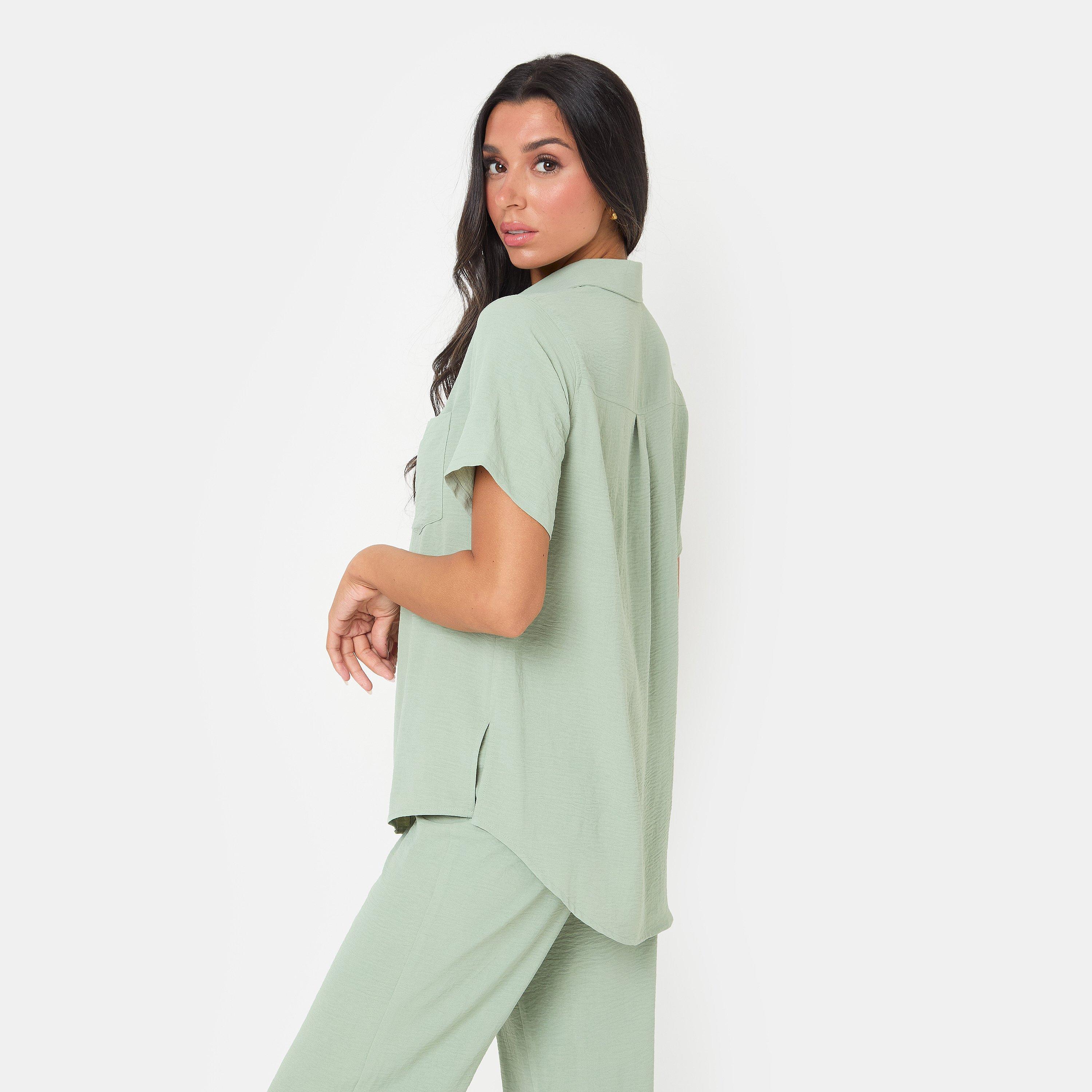 Sage - I Saw It First - Soft Crepe Short Sleeve Shirt - 4