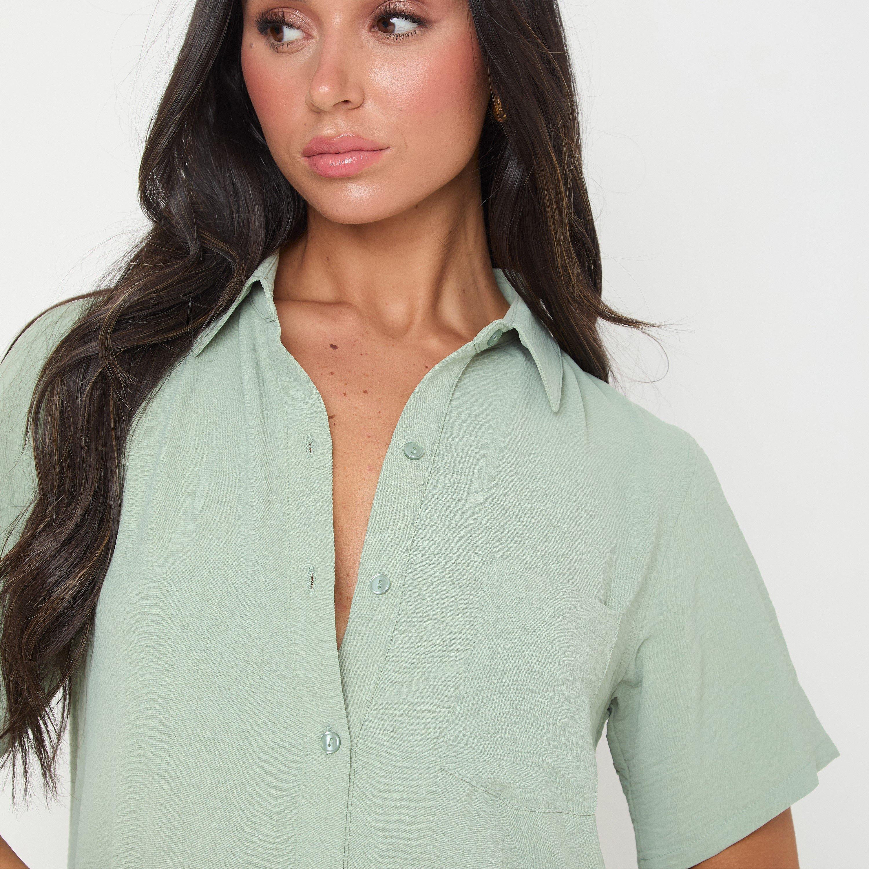 Sage - I Saw It First - Soft Crepe Short Sleeve Shirt - 5