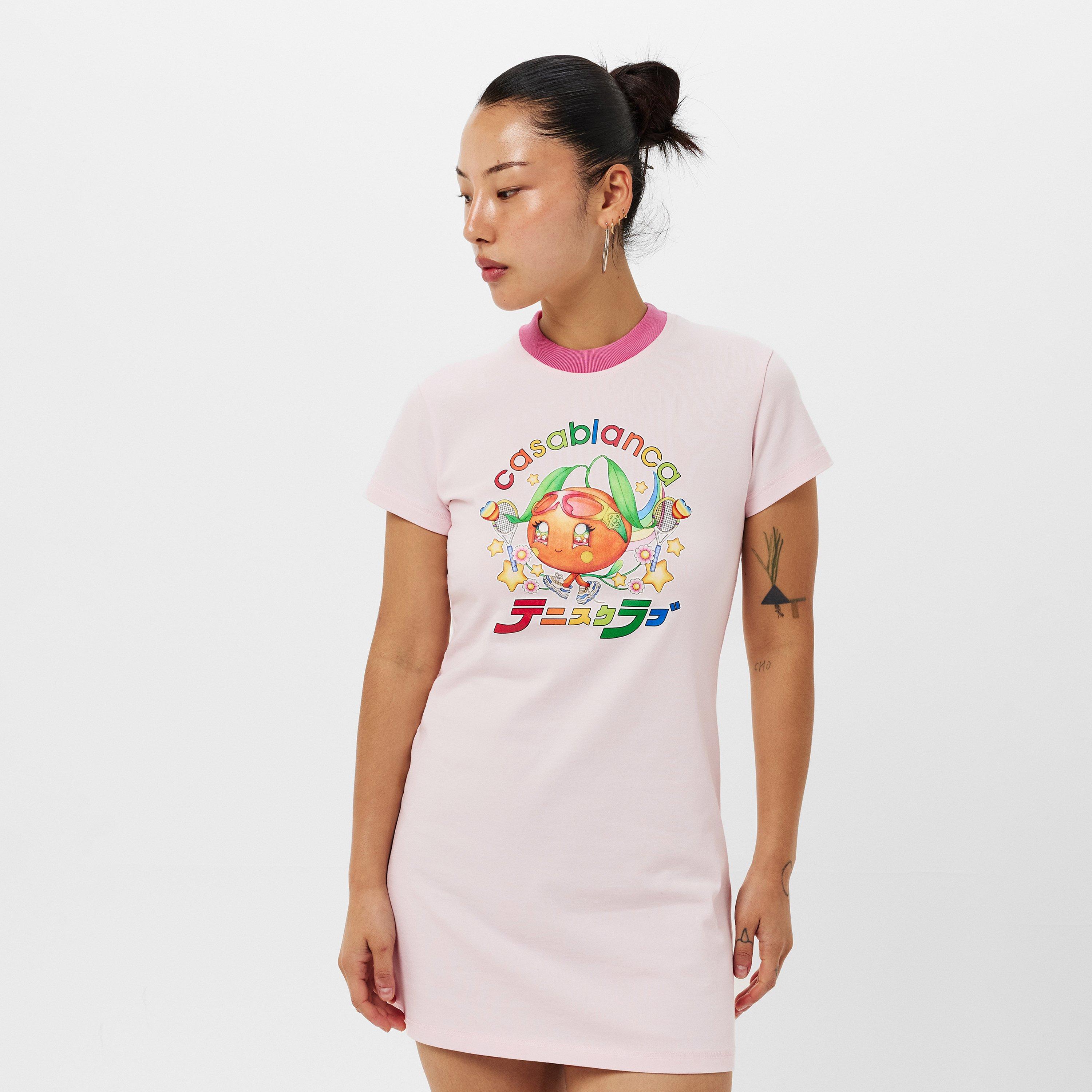 Pink - Casablanca - Women's Casa Mascot T-Shirt Dress - 3