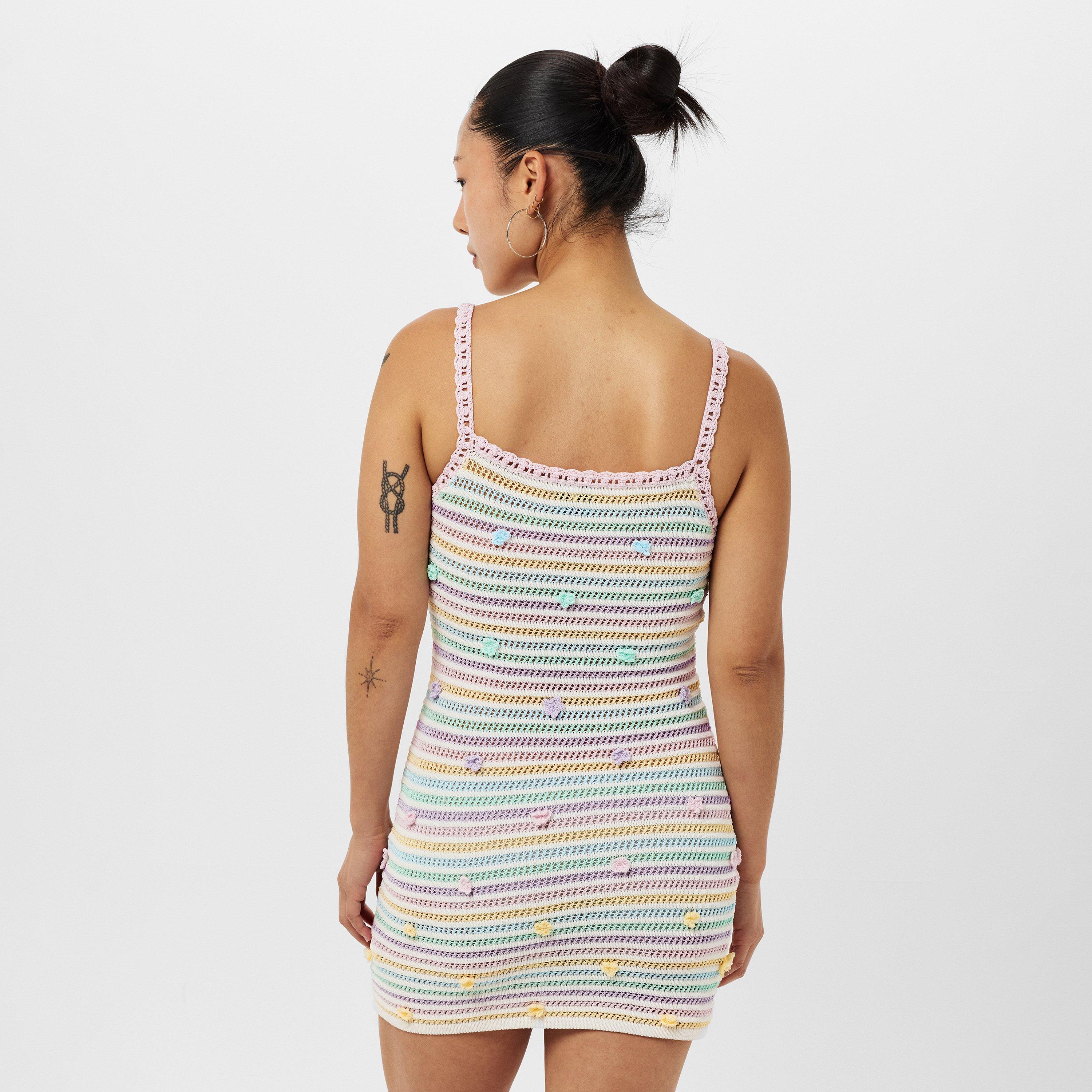 Multi - Casablanca - Women's Crochet Mini Dress - 4