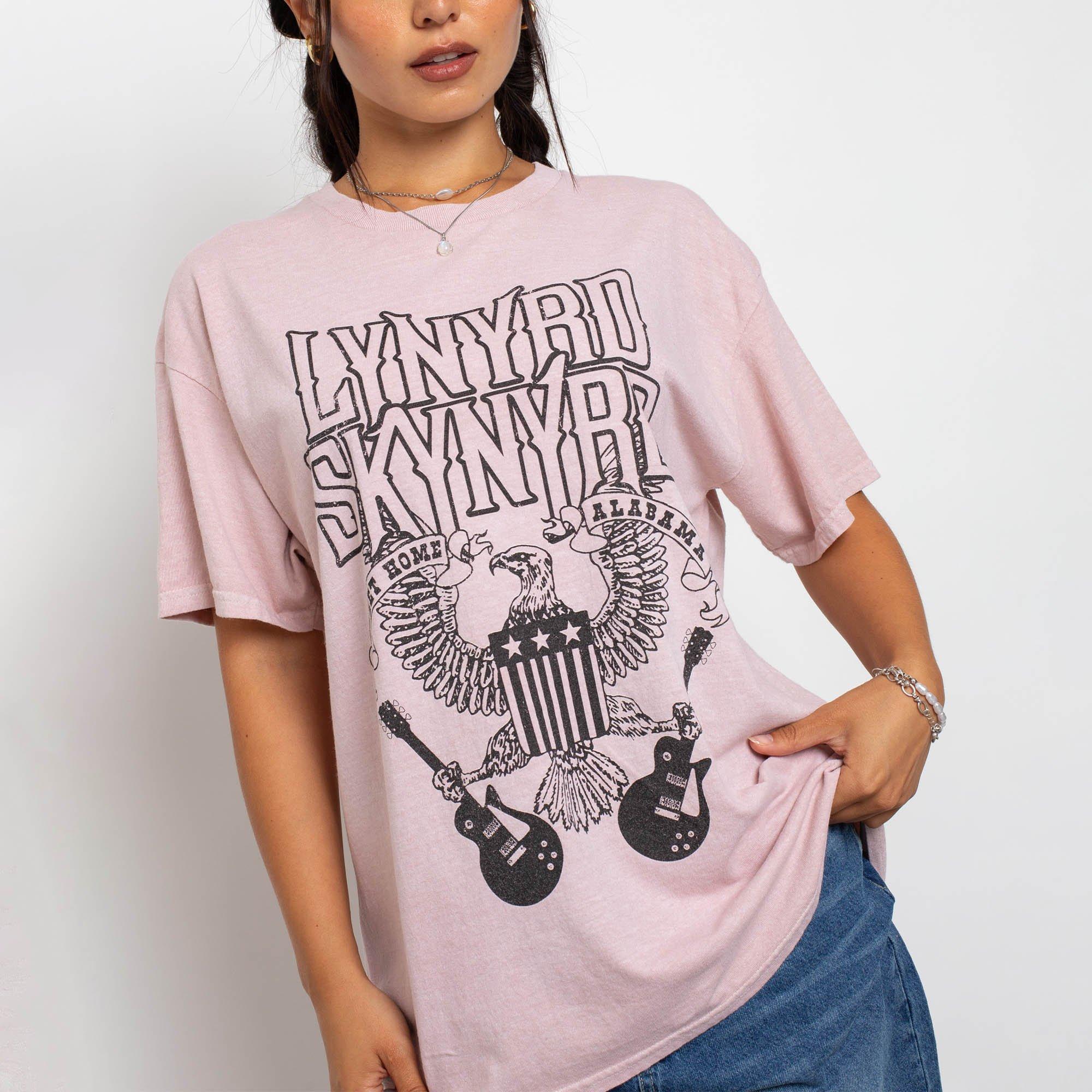 WASHED PINK - Daisy Street - Lynyrd Skynyrd Oversized Tee Womens - 4