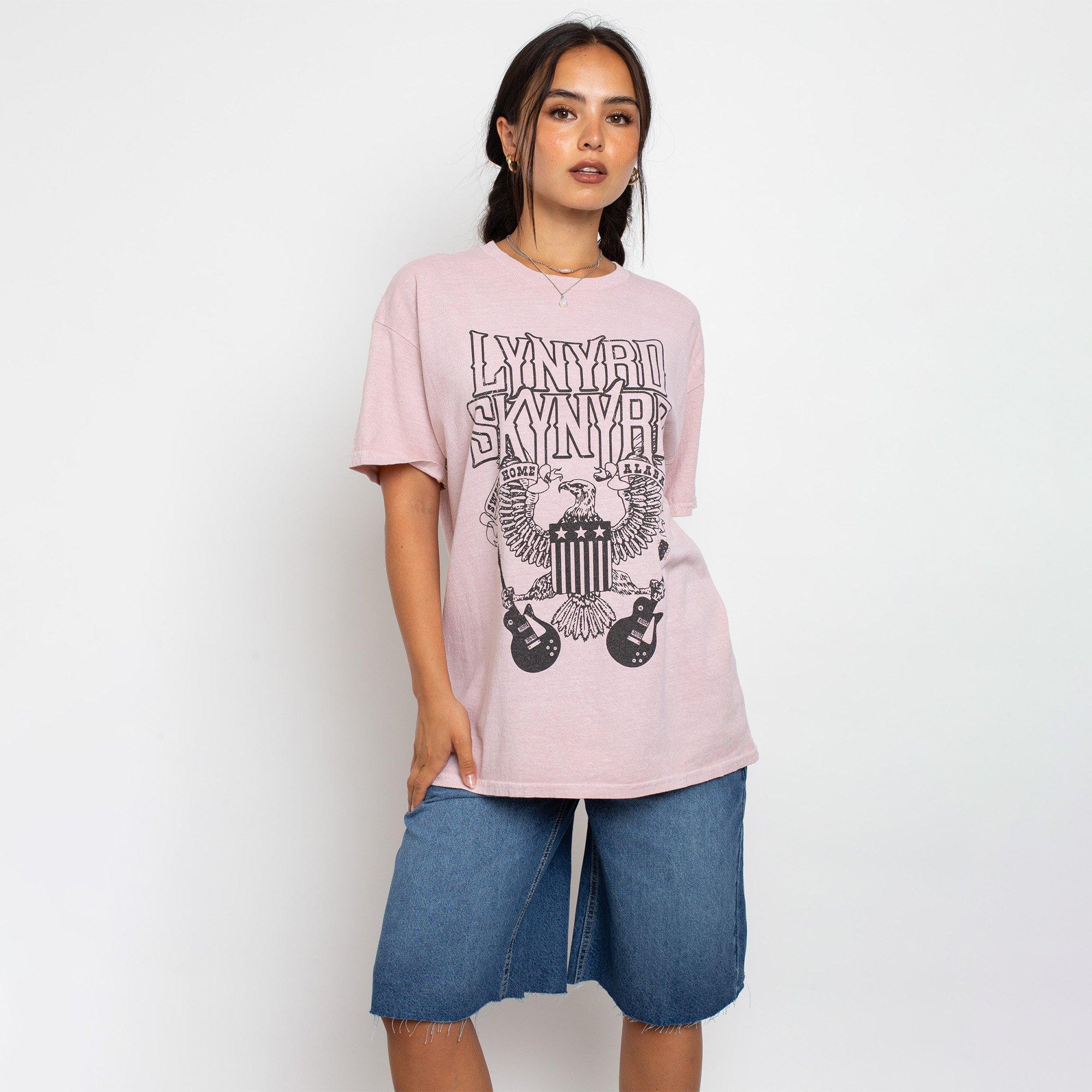 WASHED PINK - Daisy Street - Lynyrd Skynyrd Oversized Tee Womens - 5