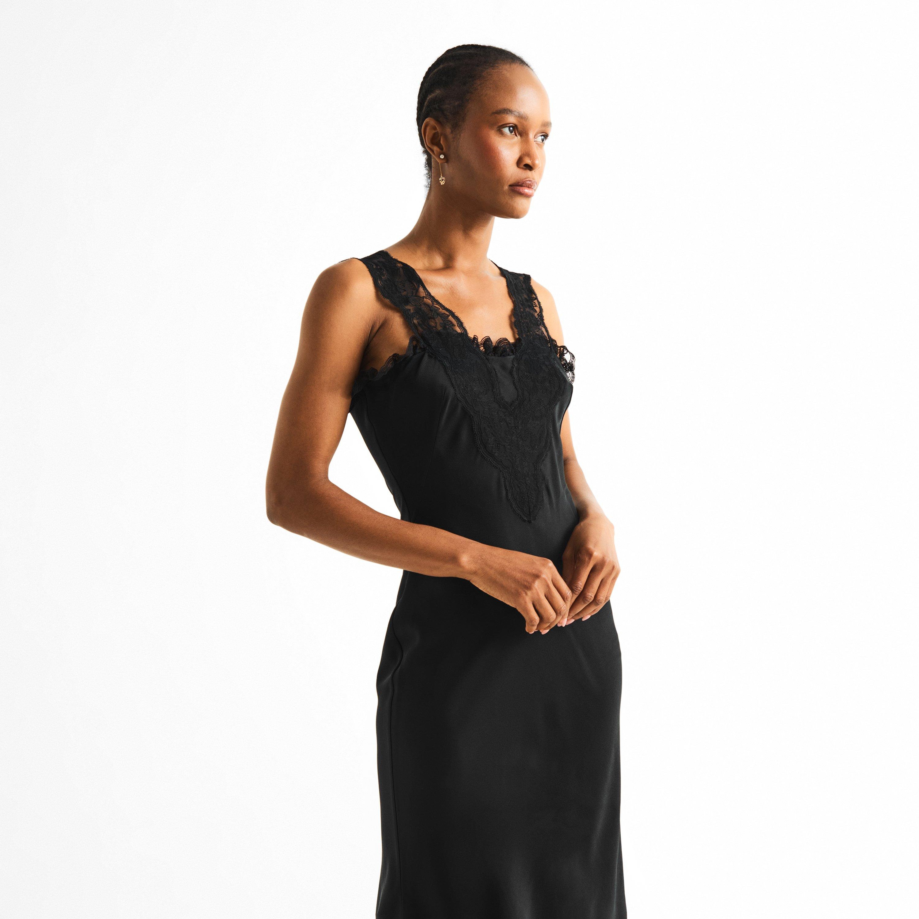 Black - Alexander McQueen - Alex Satin and Lace Ld63 - 3