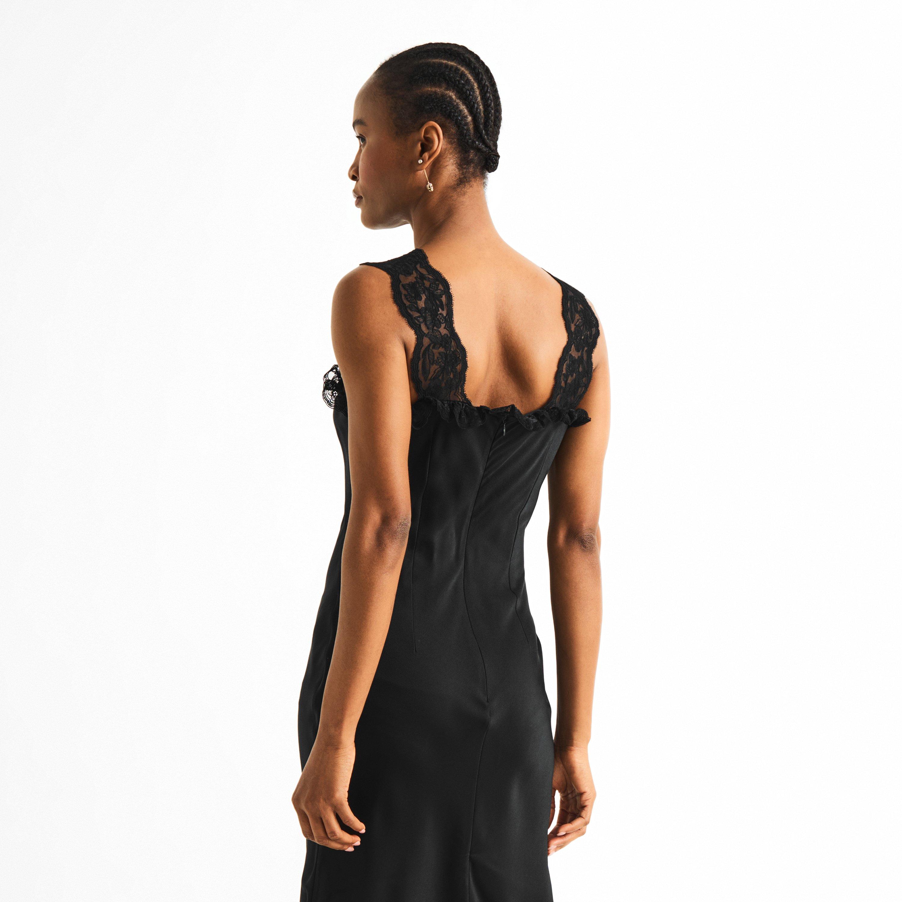 Black - Alexander McQueen - Alex Satin and Lace Ld63 - 4