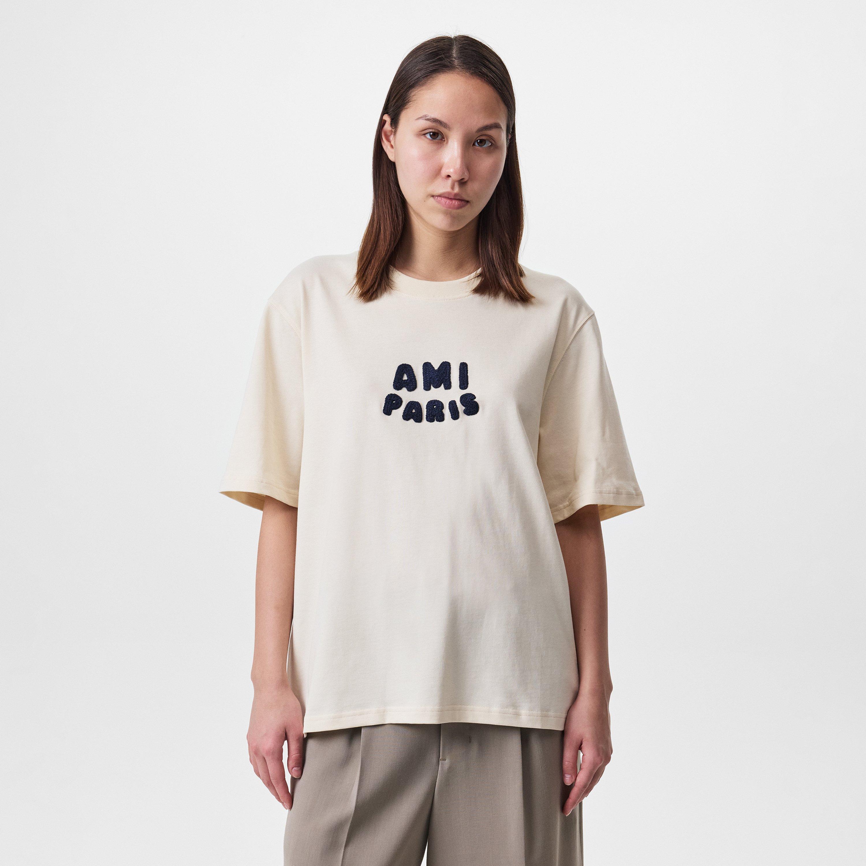 White Cream - Ami Paris - Logo T-Shirt - 3