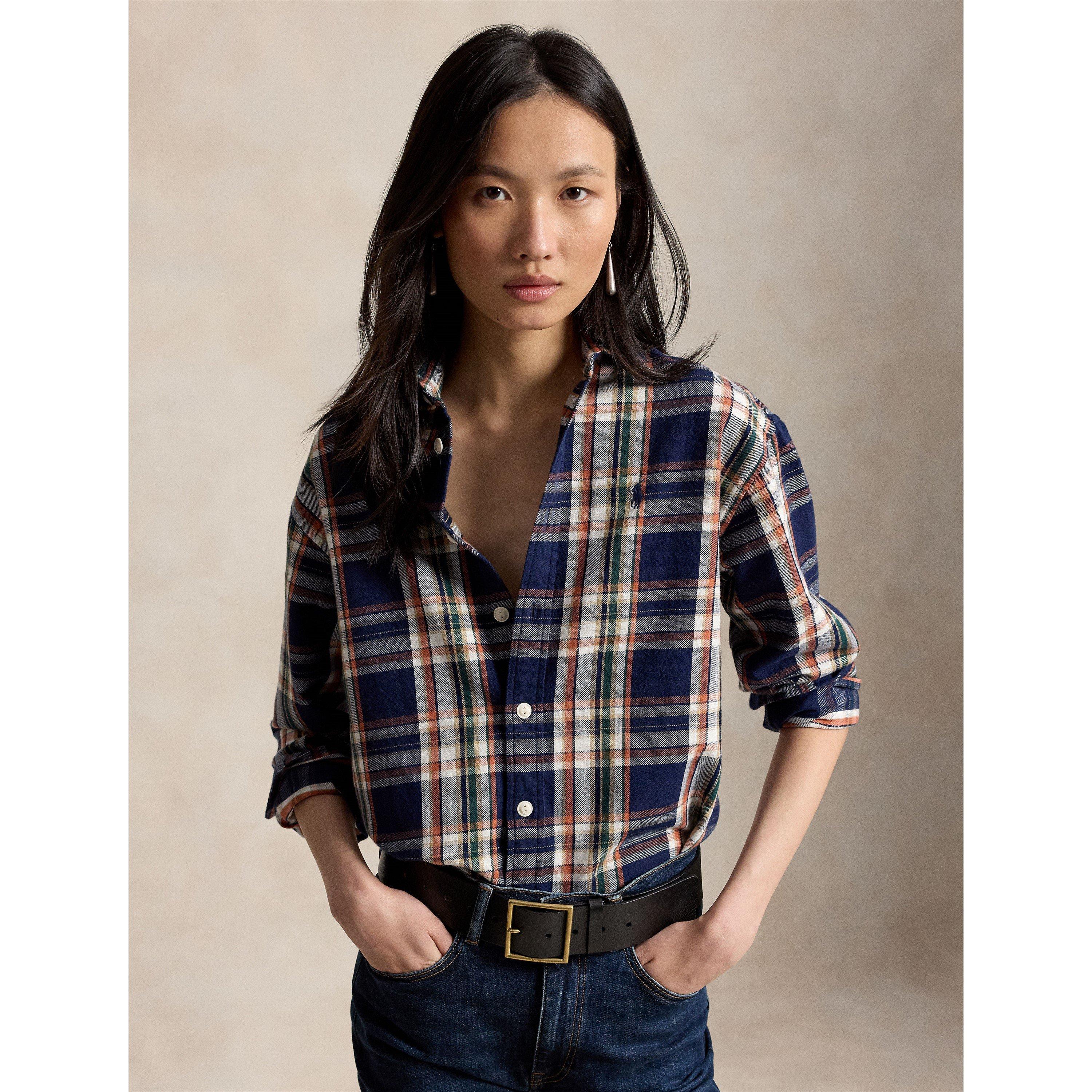 Blue - Polo Ralph Lauren - Women's Plaid Long Sleeve Shirt - 2