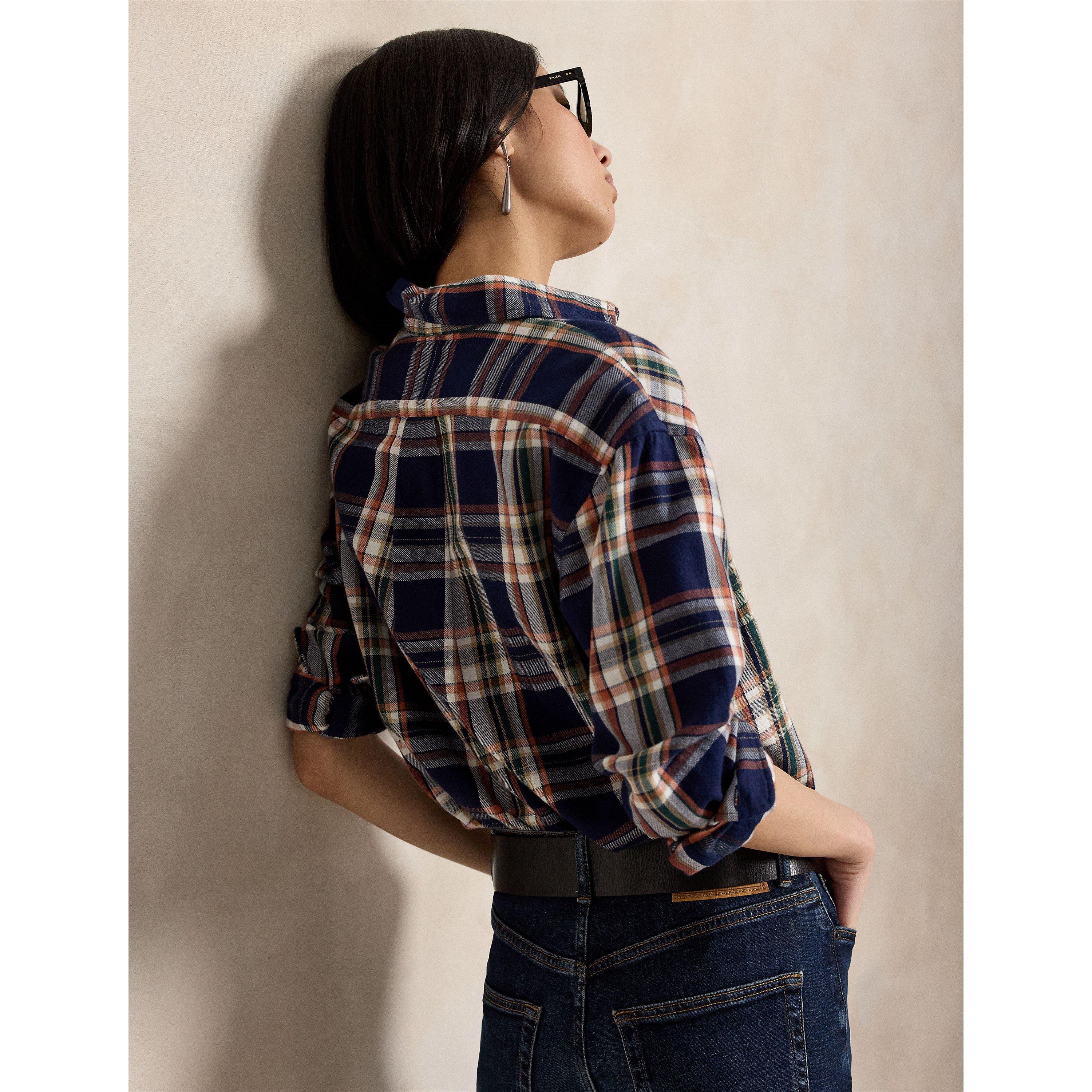 Blue - Polo Ralph Lauren - Women's Plaid Long Sleeve Shirt - 3