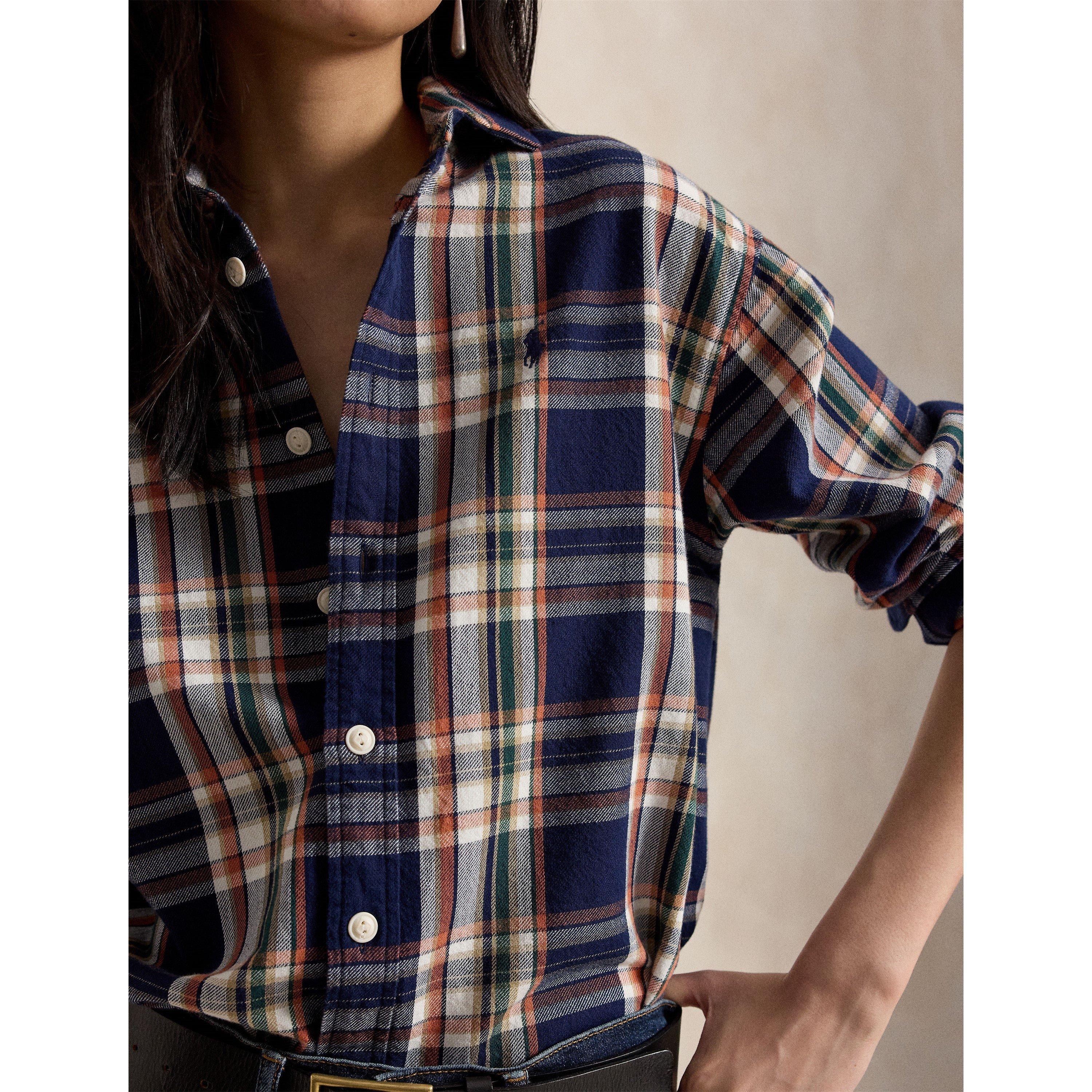 Blue - Polo Ralph Lauren - Women's Plaid Long Sleeve Shirt - 4