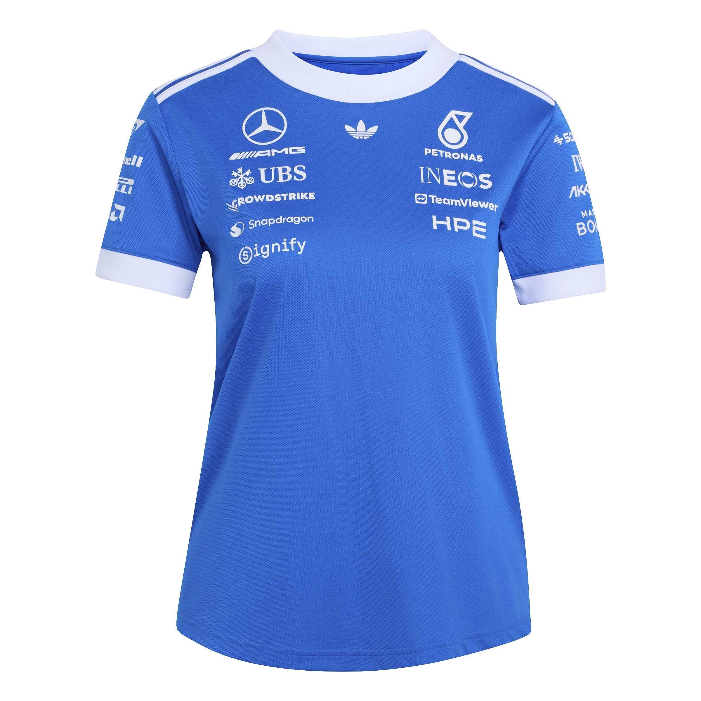 Blue/White - adidas Originals - x Mercedes AMG Petronas Formula 1 Team Blue Wonder Authentic Driver Jersey - 1