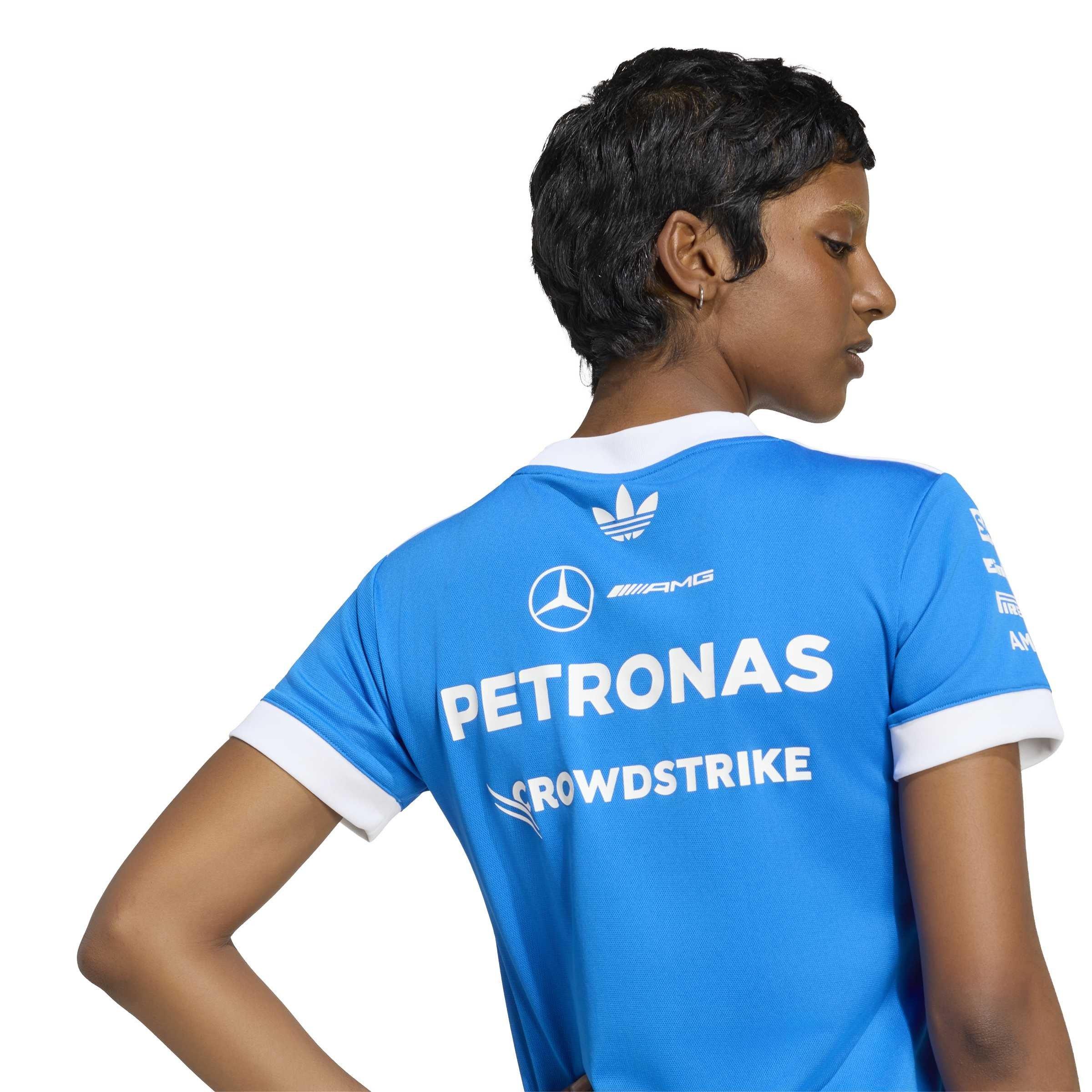 Blue/White - adidas Originals - x Mercedes AMG Petronas Formula 1 Team Blue Wonder Authentic Driver Jersey - 4
