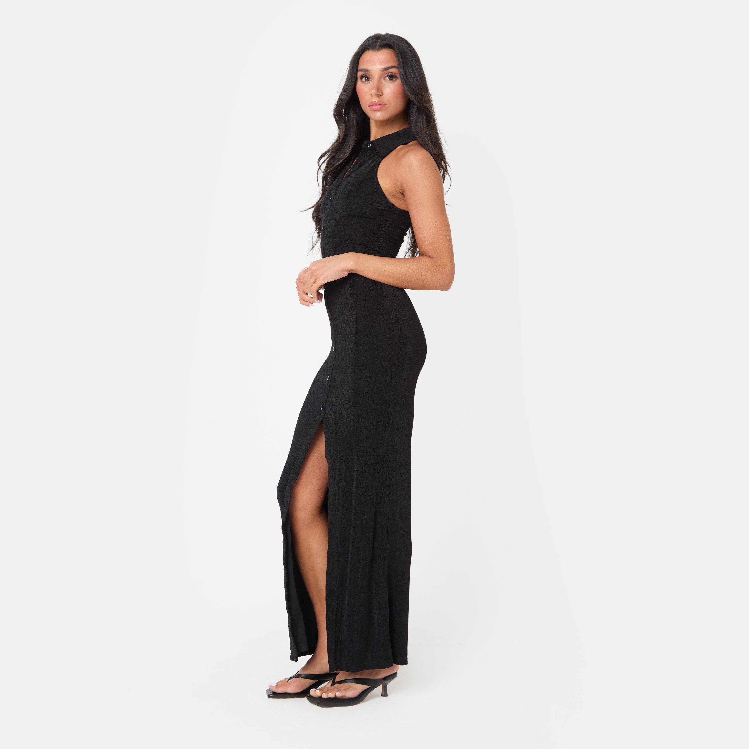 Black - I Saw It First - Slinky Button Front Maxi Dress - 2