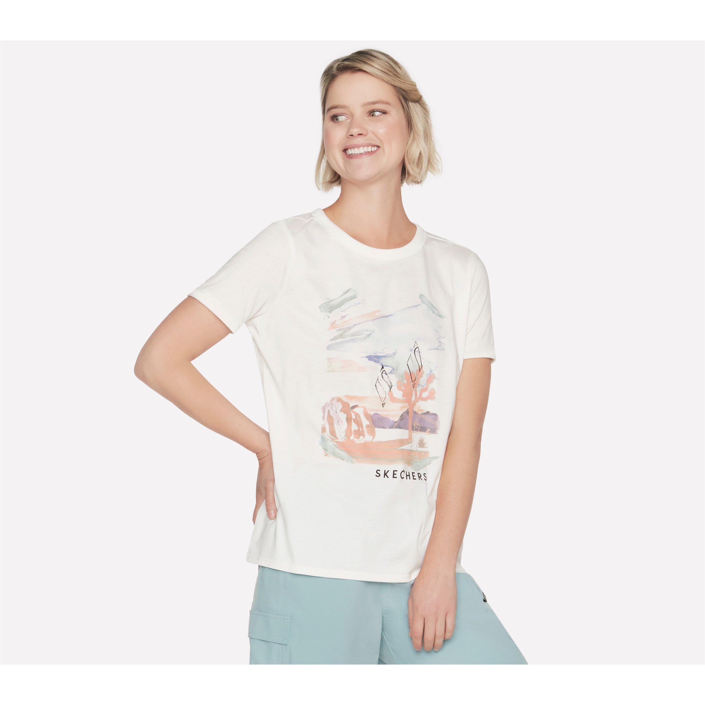 White - Skechers - Women's Regular Fit Airbrush T-Shirt - 1
