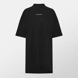 Balenciaga Back Logo T Shirt Dress