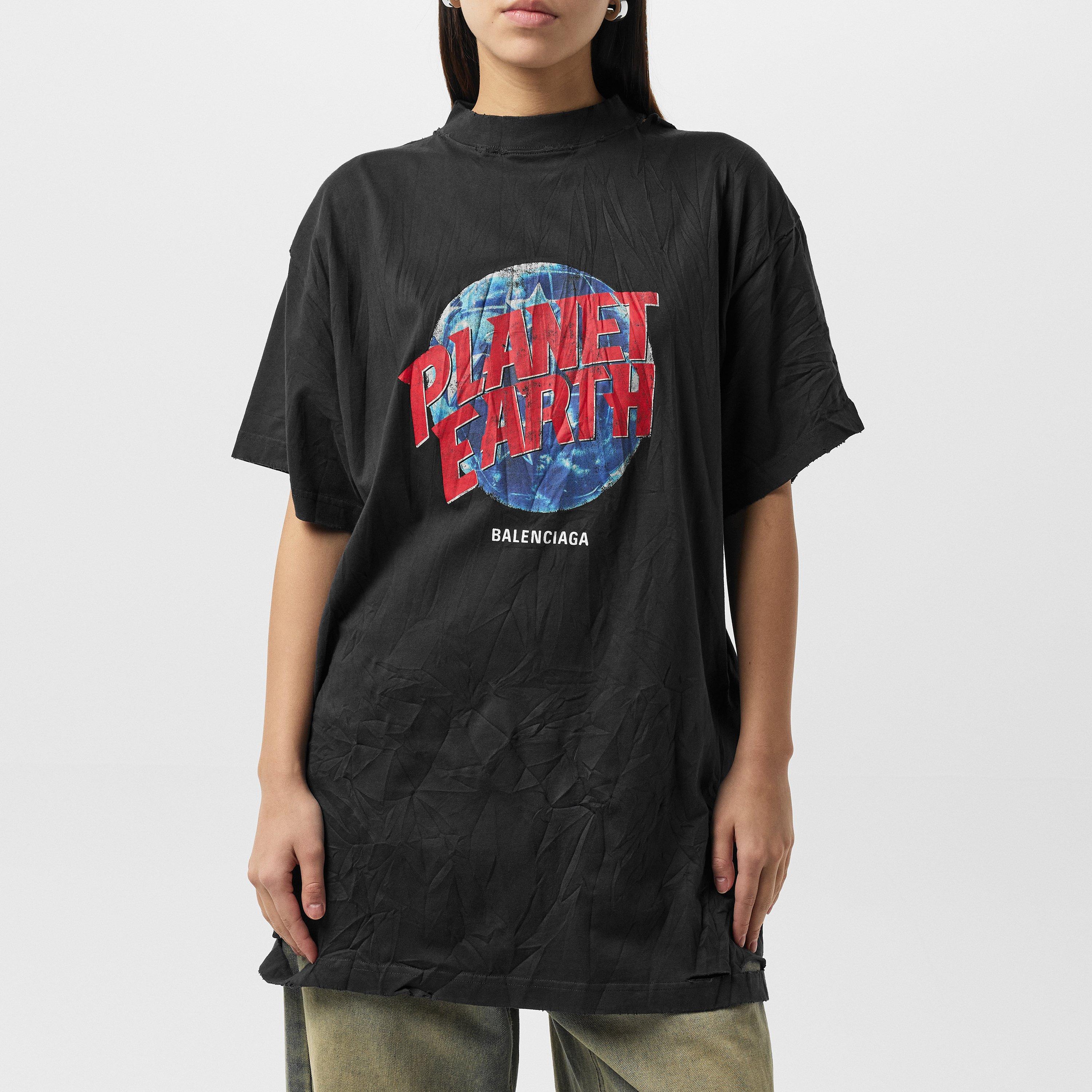 Washed Black - Balenciaga - Planet Earth T-Shirt - 3