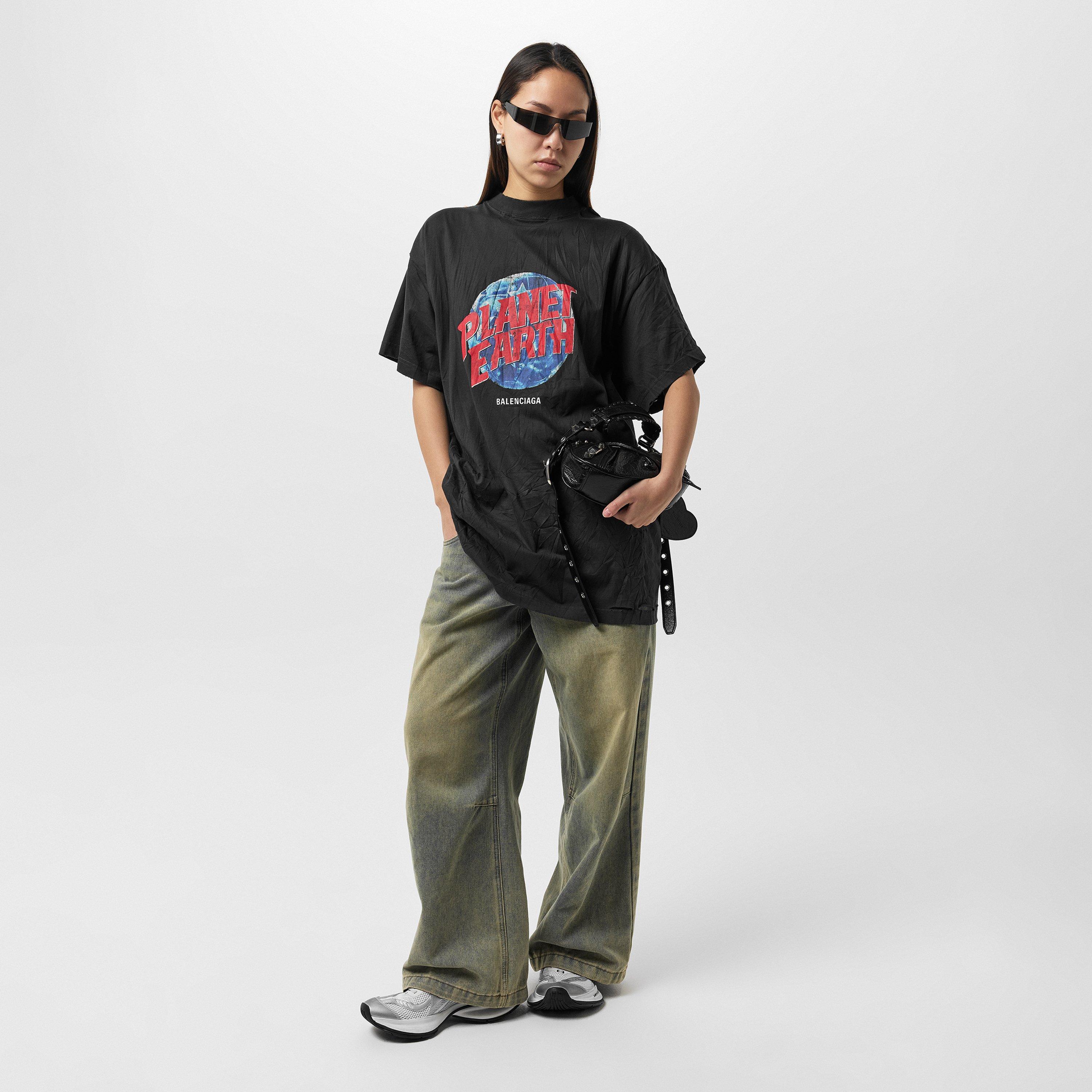 Washed Black - Balenciaga - Planet Earth T-Shirt - 5