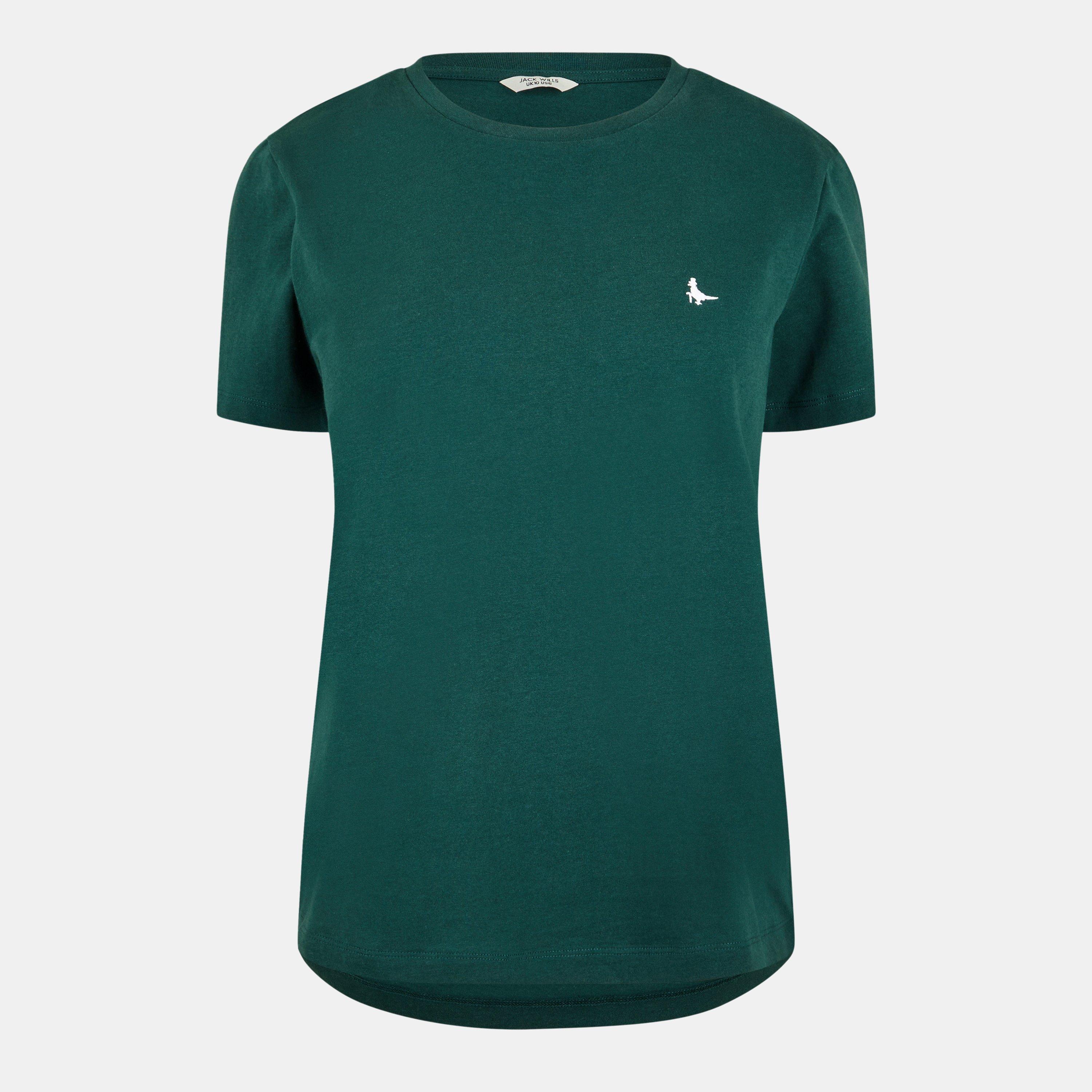 Jack Wills Women's Endmoor Boyfriend T-Shirt - Dark Green - 14 (L)