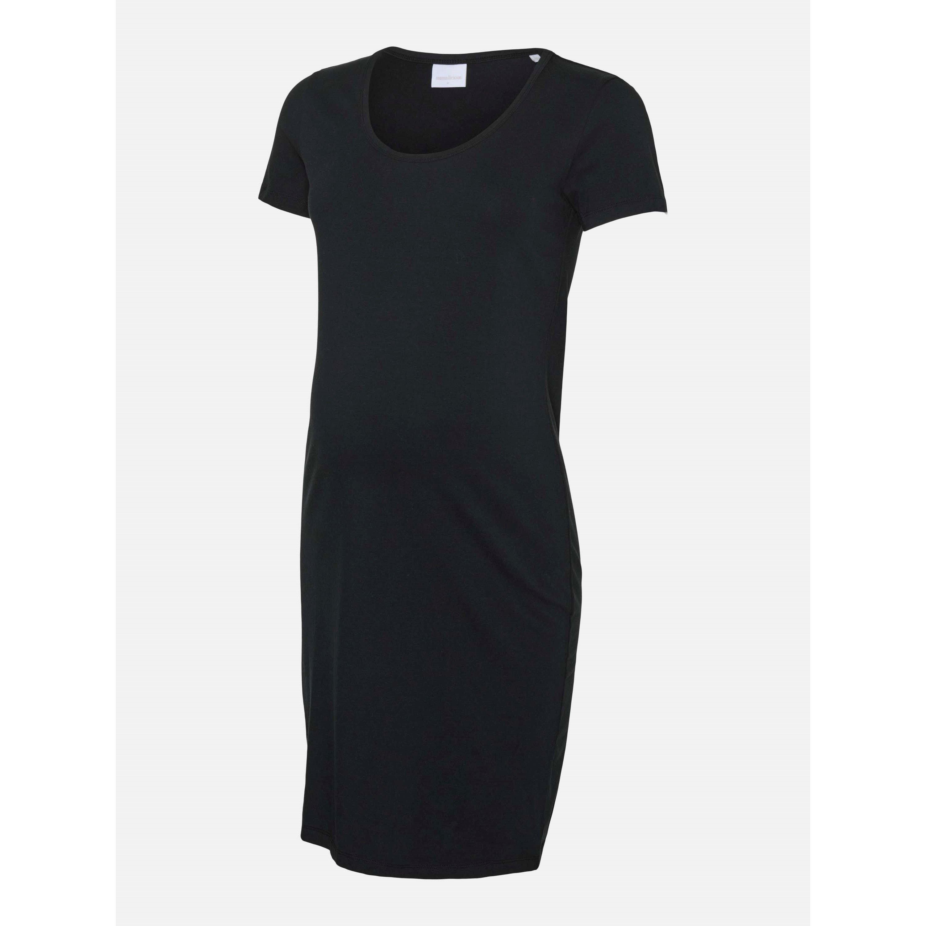 Black - Mamalicious - Maternity Short Sleeve Jersey Dress - 1