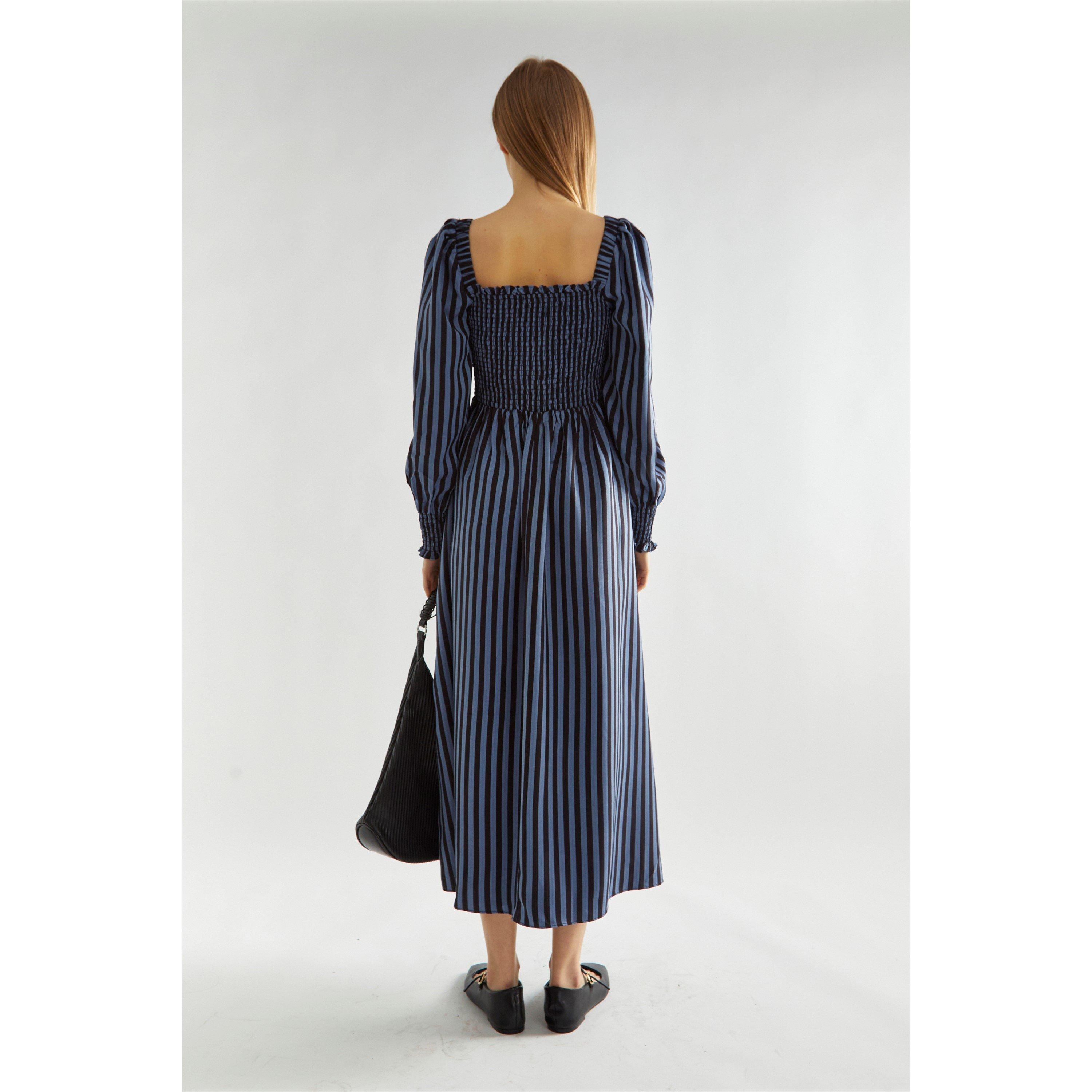Blu - Glamorous - Stripe Shirred Midi-Dress - 3