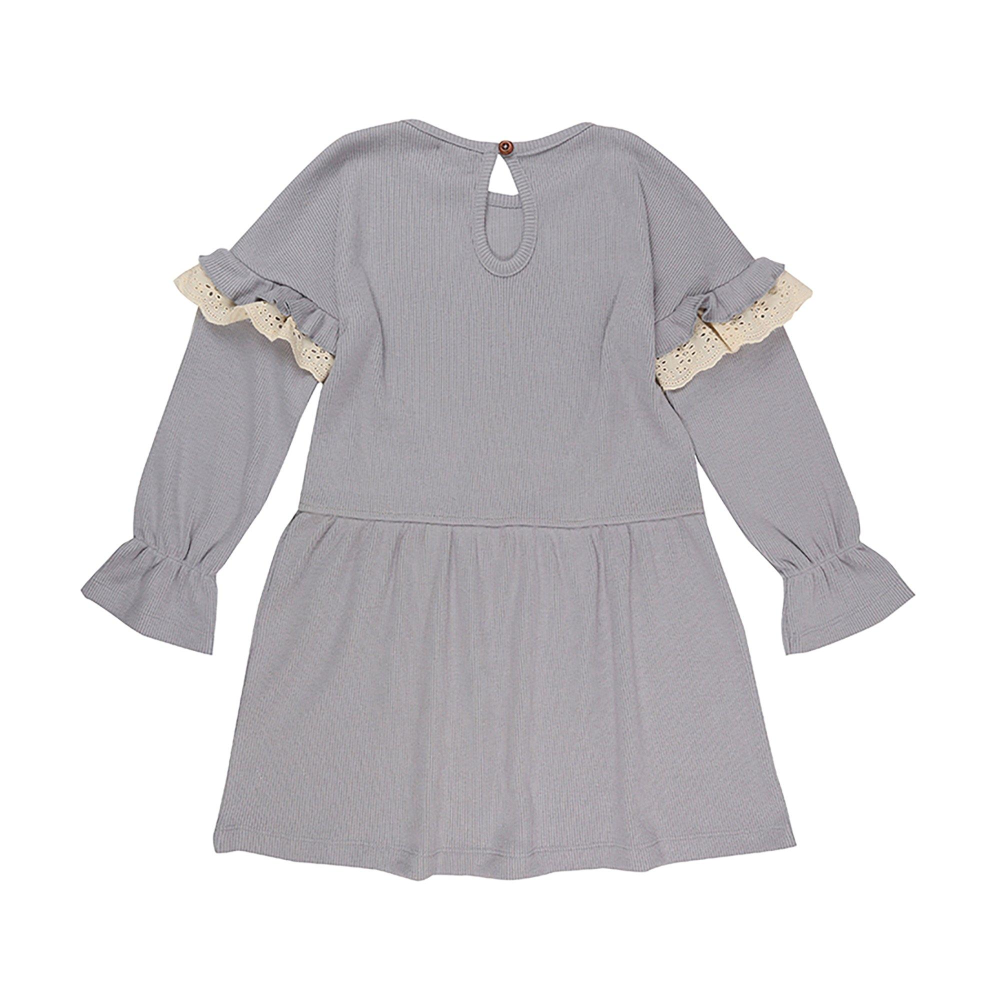 Grey - Lilly and Sid - Lace Long-Sleeve A-Line Dress - 2