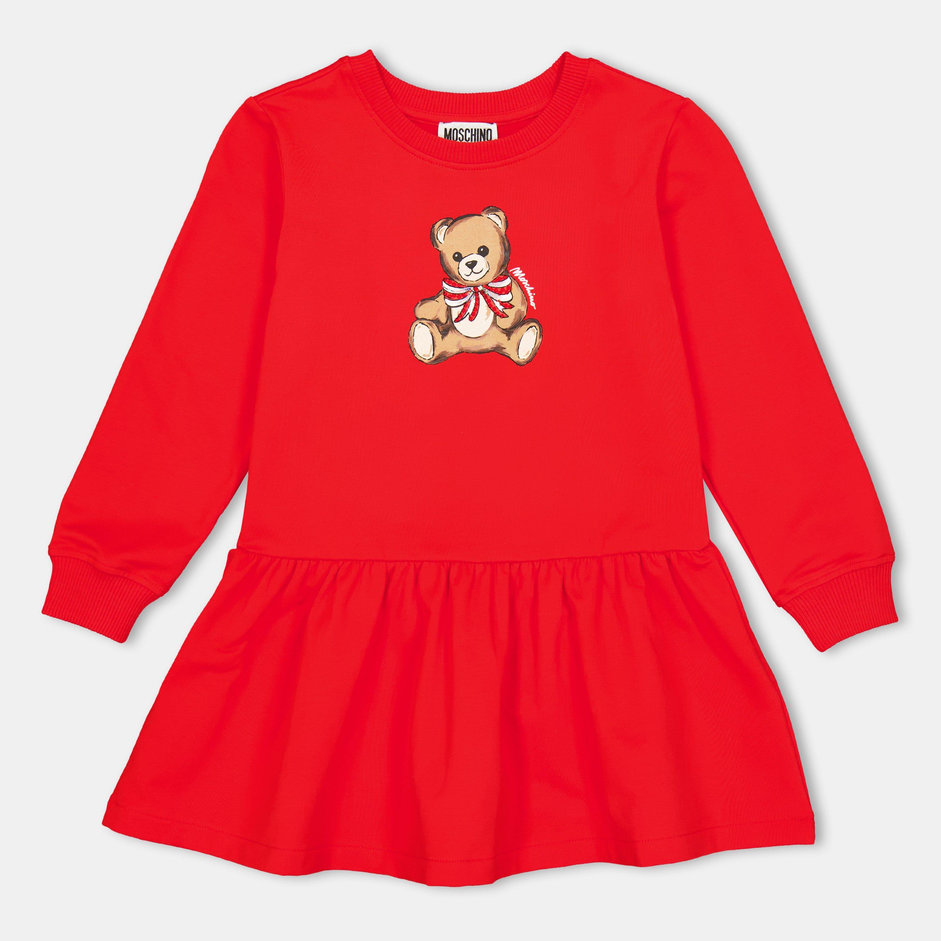 Moschino Kids' Modern Soft Fabric Jumper Dress - Poppy Red 50109 - Size 8Y