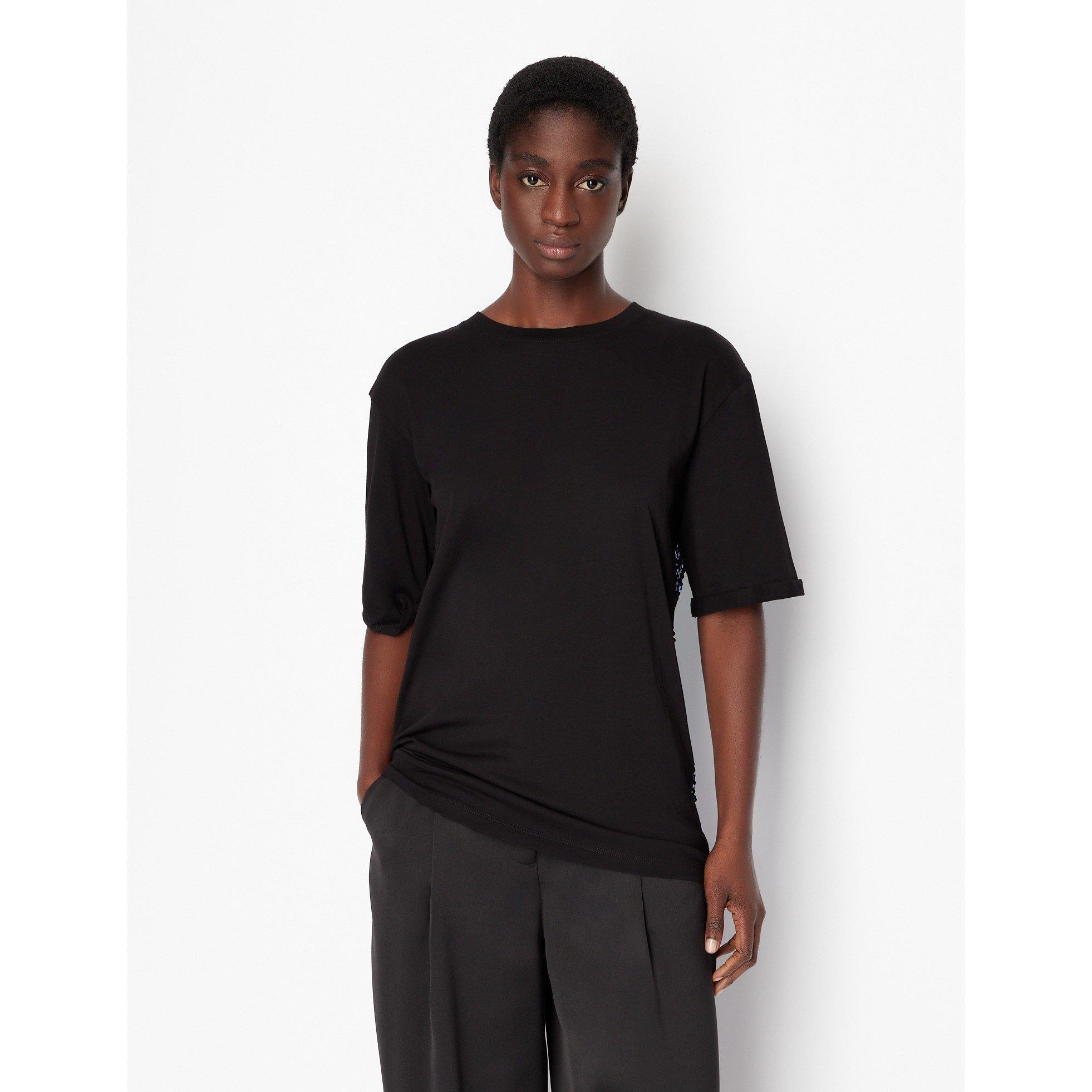 Black - Armani Exchange - Armani Sequin T-Shirt - 1