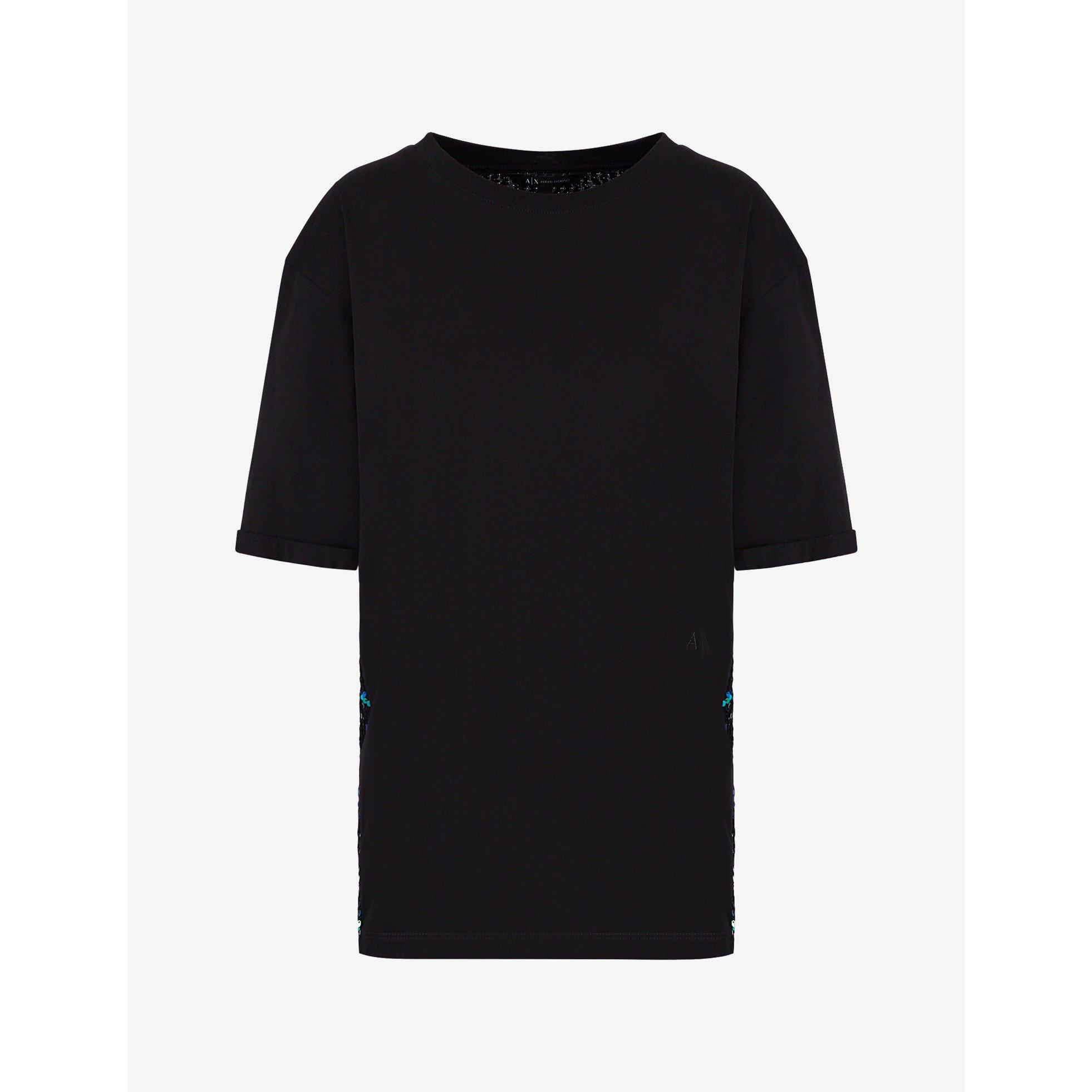 Crna - Armani Exchange - Armani Sequin T-Shirt - 4