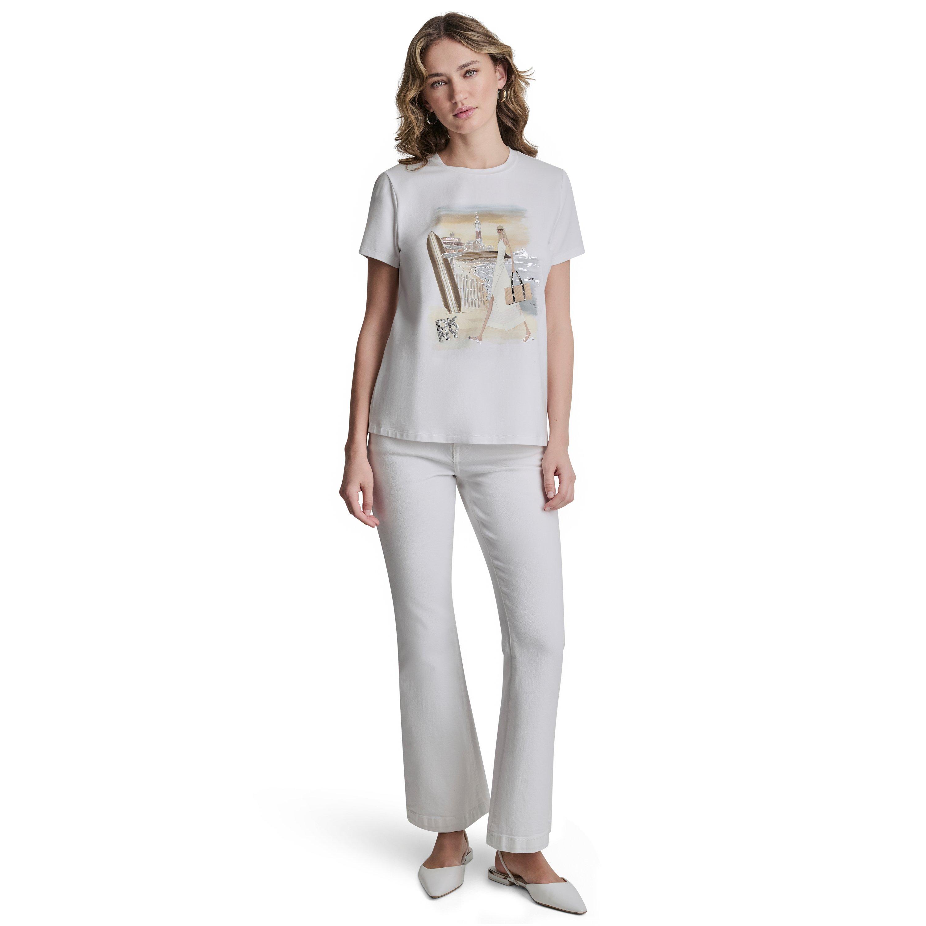 White - DKNY - Women's T-Shirt - 3