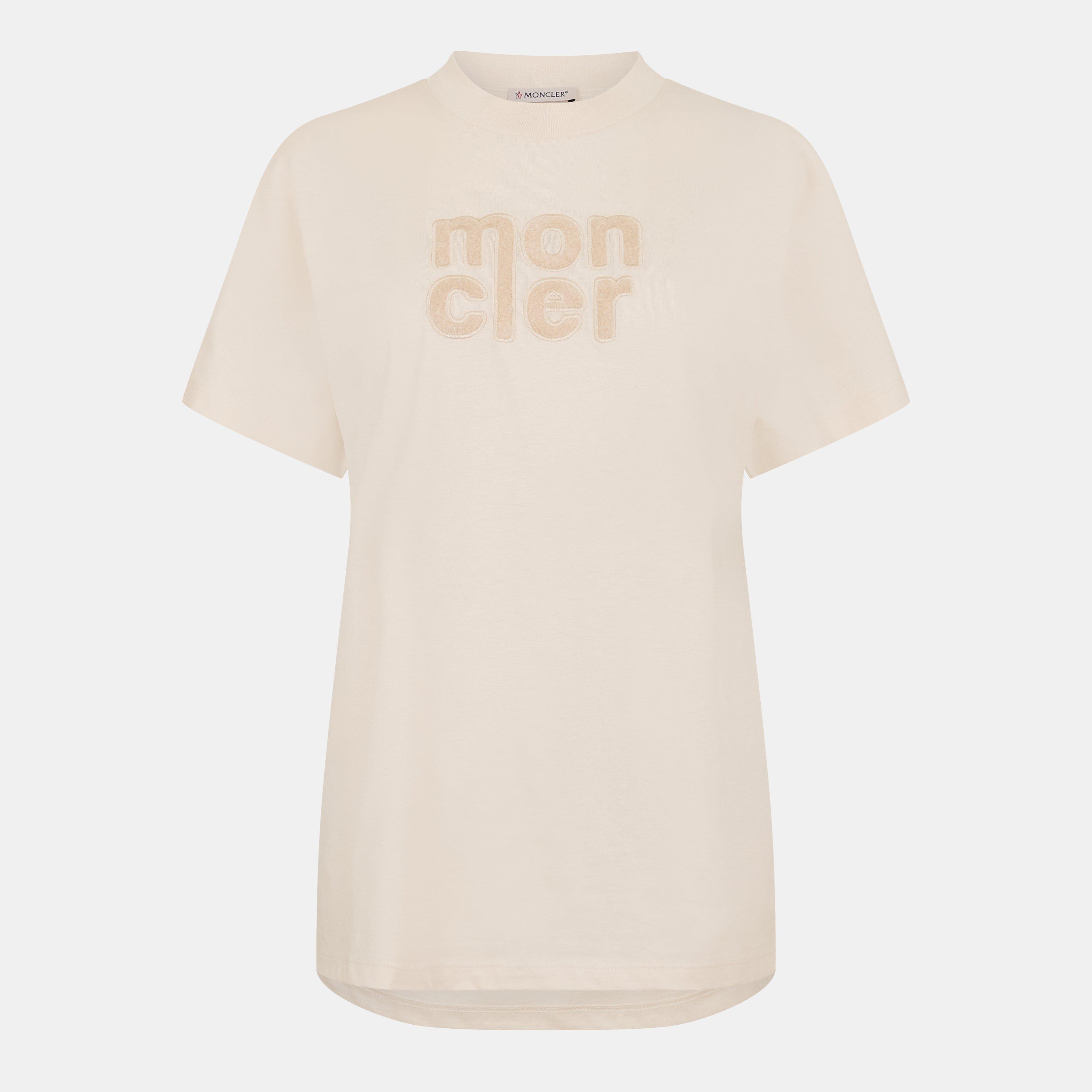 Moncler Women's Short Sleeve T-Shirt - White 036 - Size 10 (S)