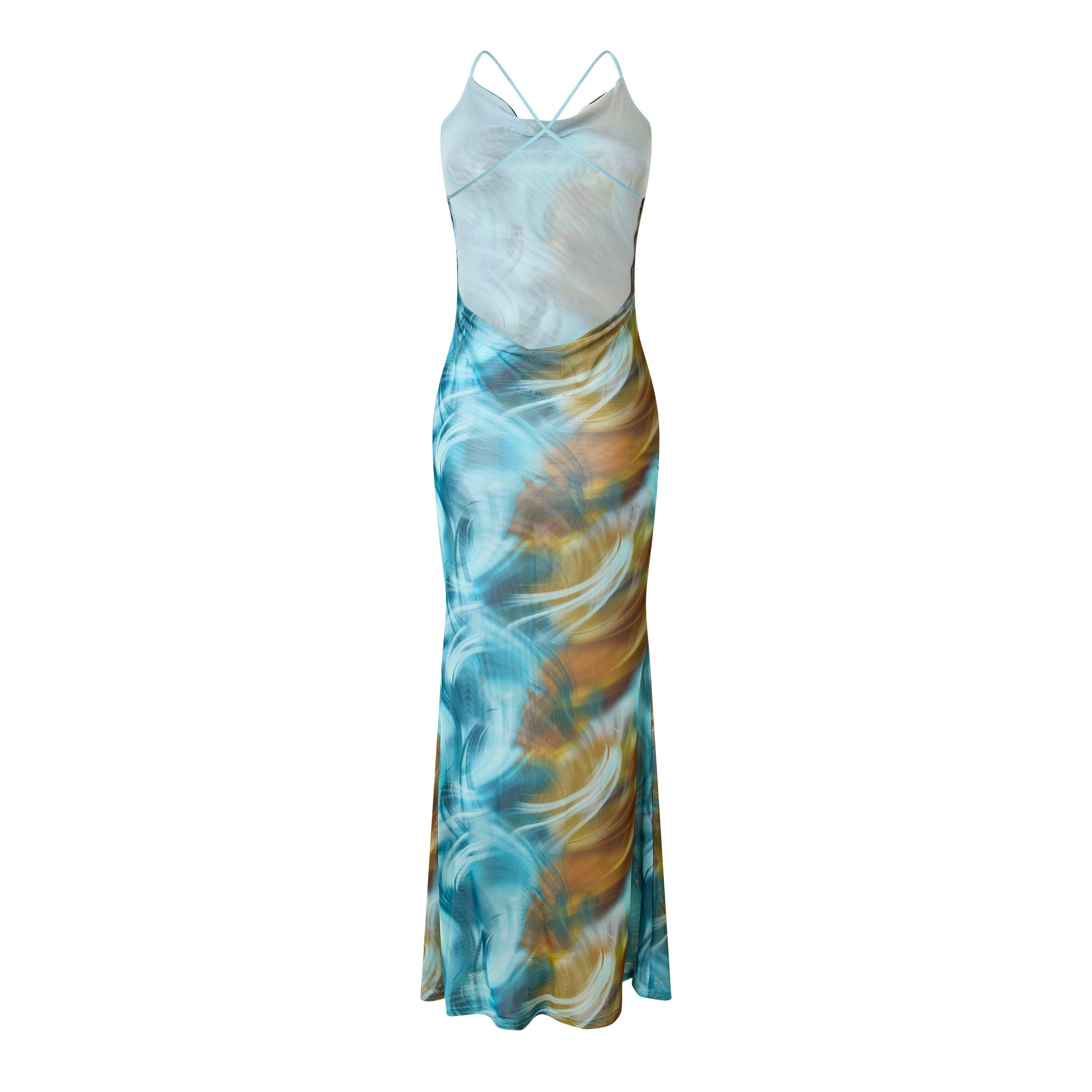 Blue - Grace Jacob - Women's River Long Maxi Dress - 2