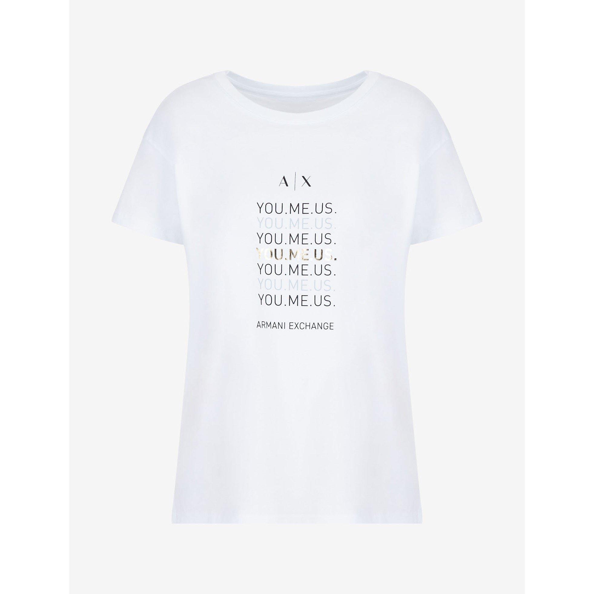 Bianco Ottico - Armani Exchange - Women's Foil Logo Regular Fit T-Shirt - 4