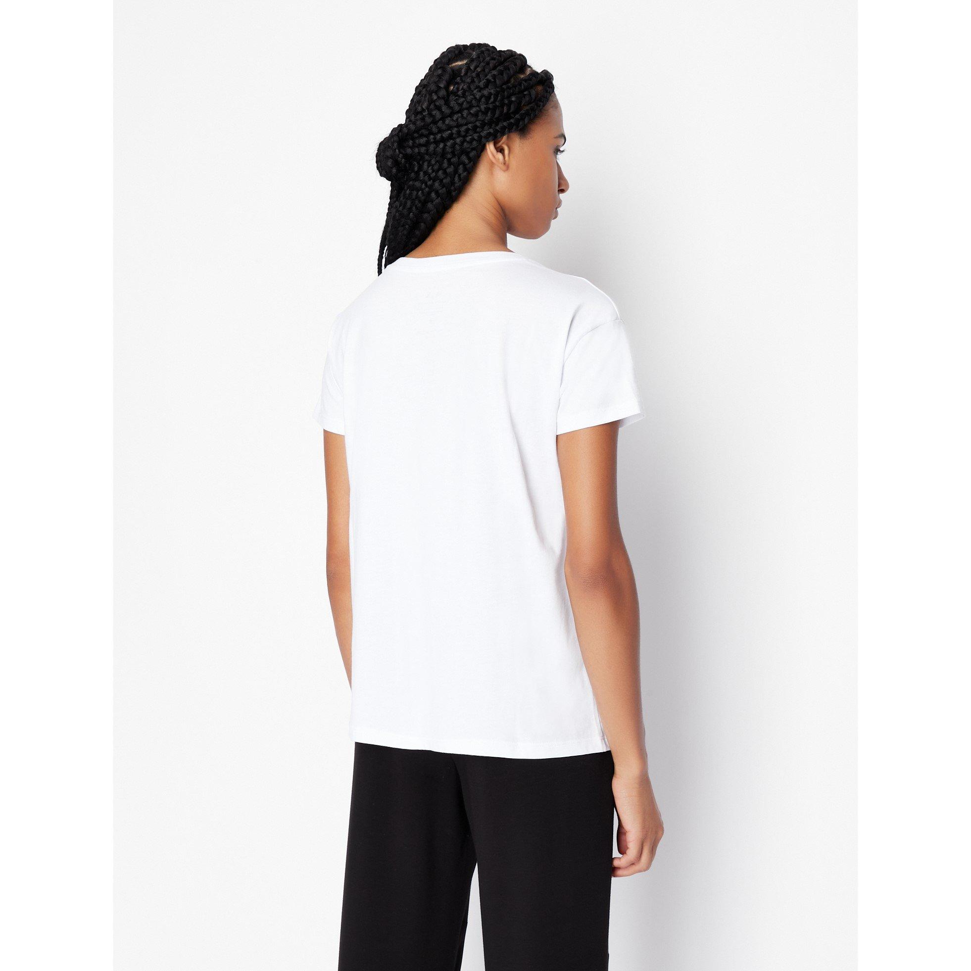 Bianco Ottico - Armani Exchange - Women's Foil Logo Regular Fit T-Shirt - 2
