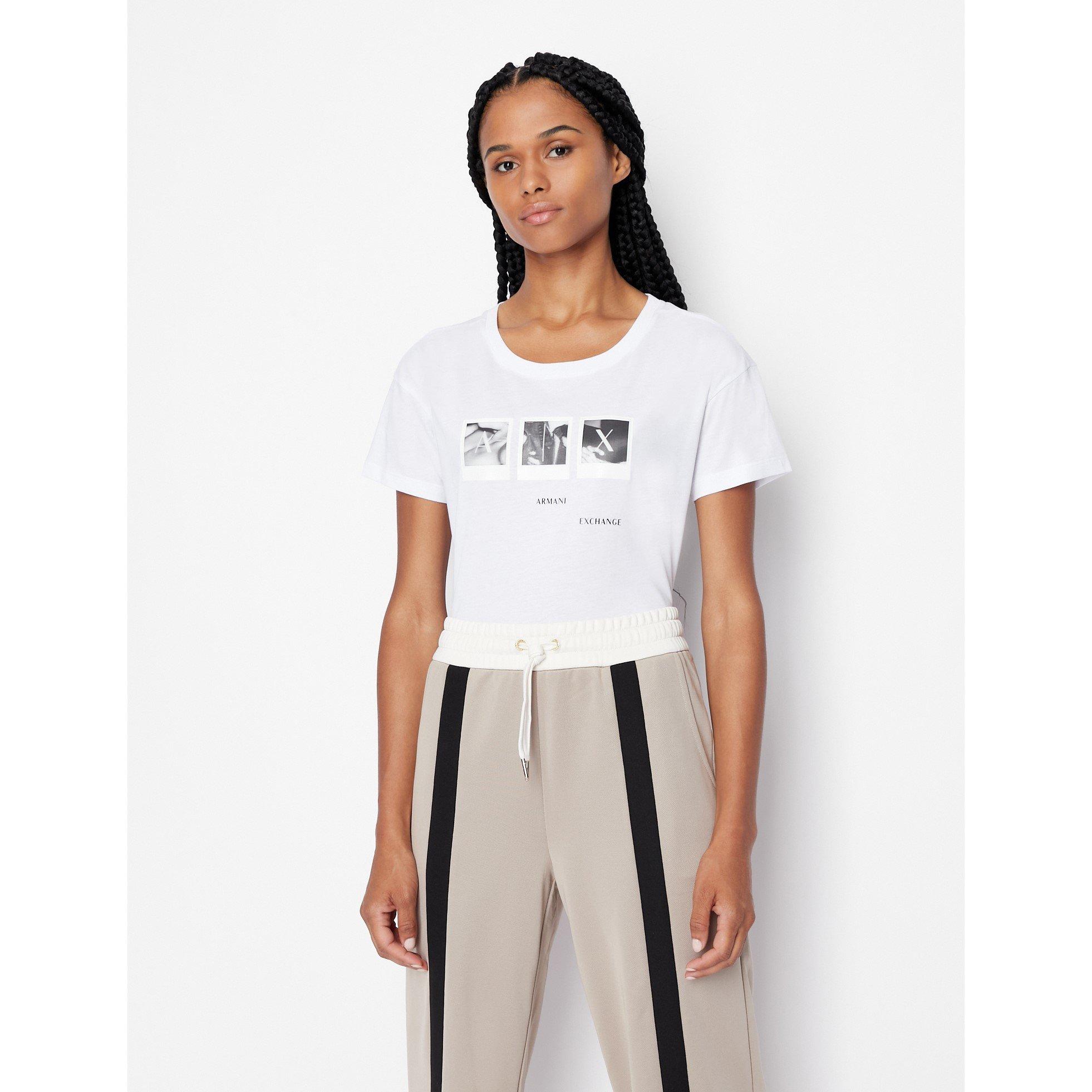 Armani Exchange AX Graphic Tee Ld99 T shirts coupe reguliere Sports Direct