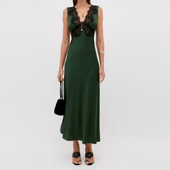 cheap designer dresses uk For Women Valentina Draped Corset Maxi Parents of First Communicants Green Color:Cinnamon-Rose