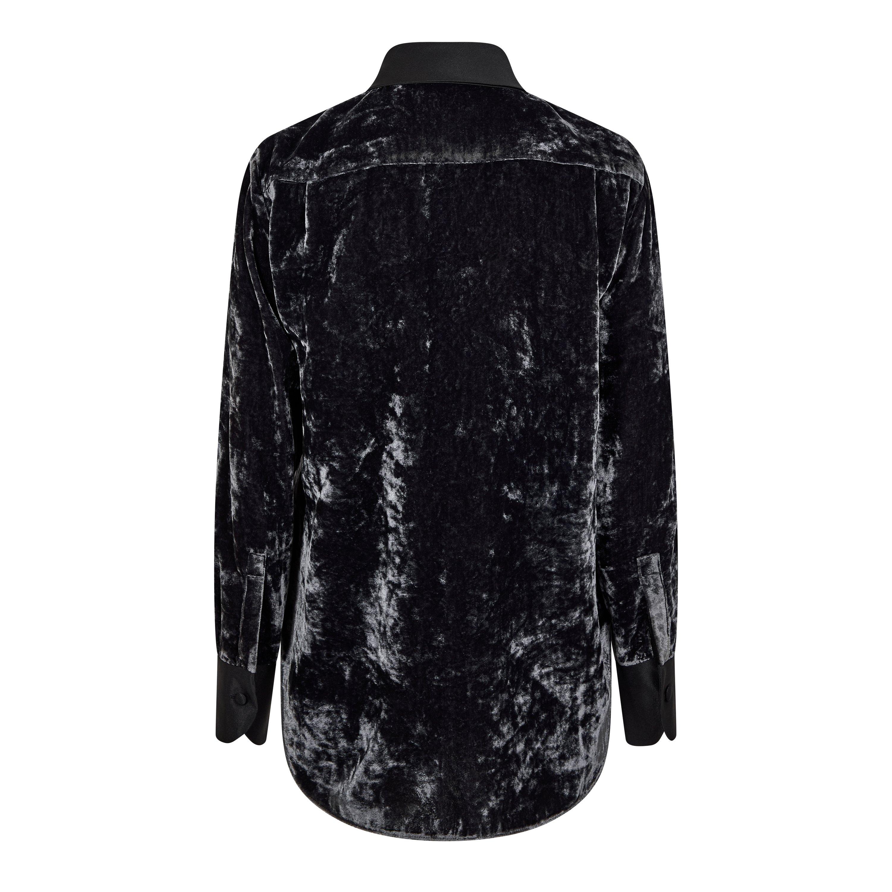 Notte - Emporio Armani - Women's Velvet Long-Sleeve Oxford Shirt - 2
