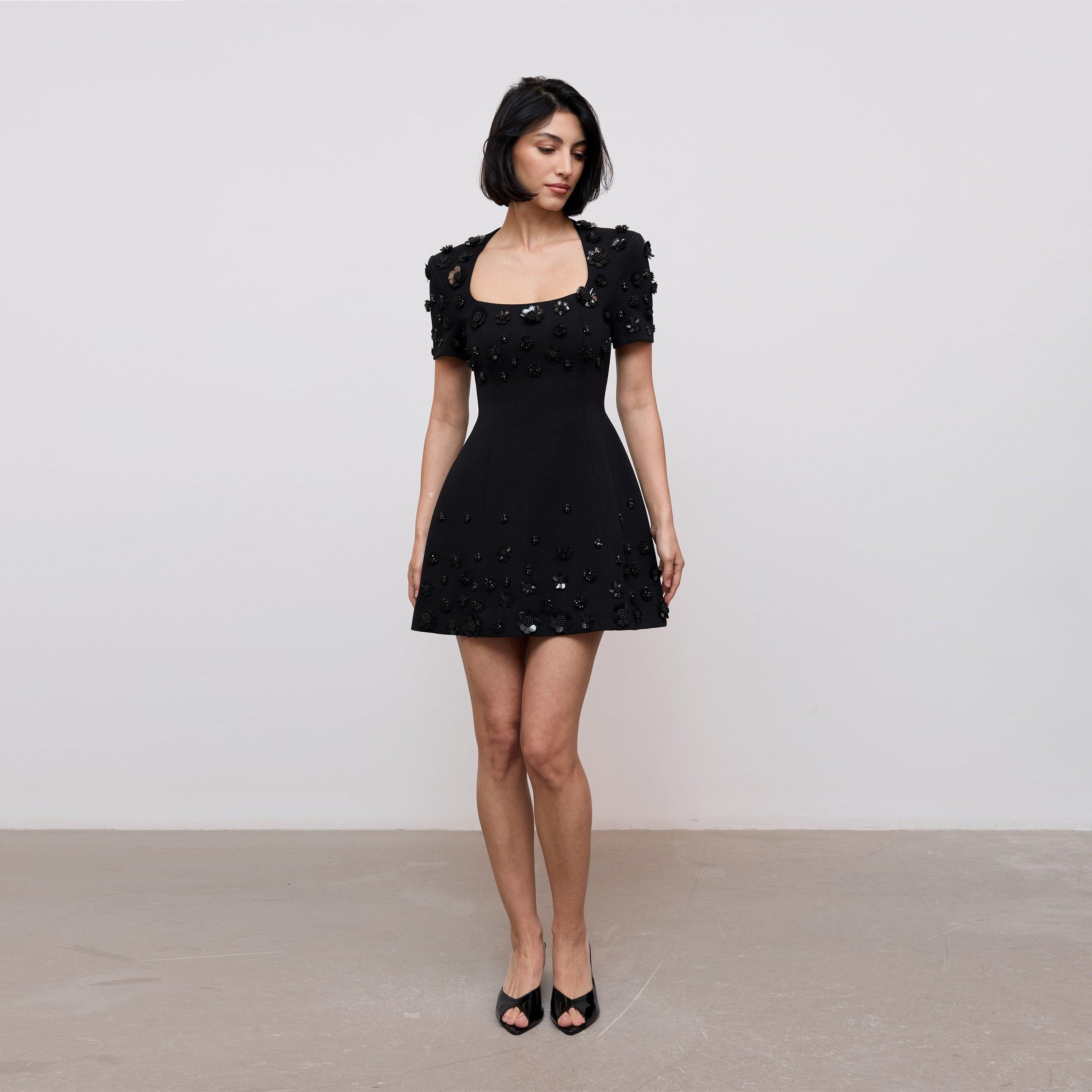 Black - Odd Muse - Odd Muse Applique Mini Dress - 6