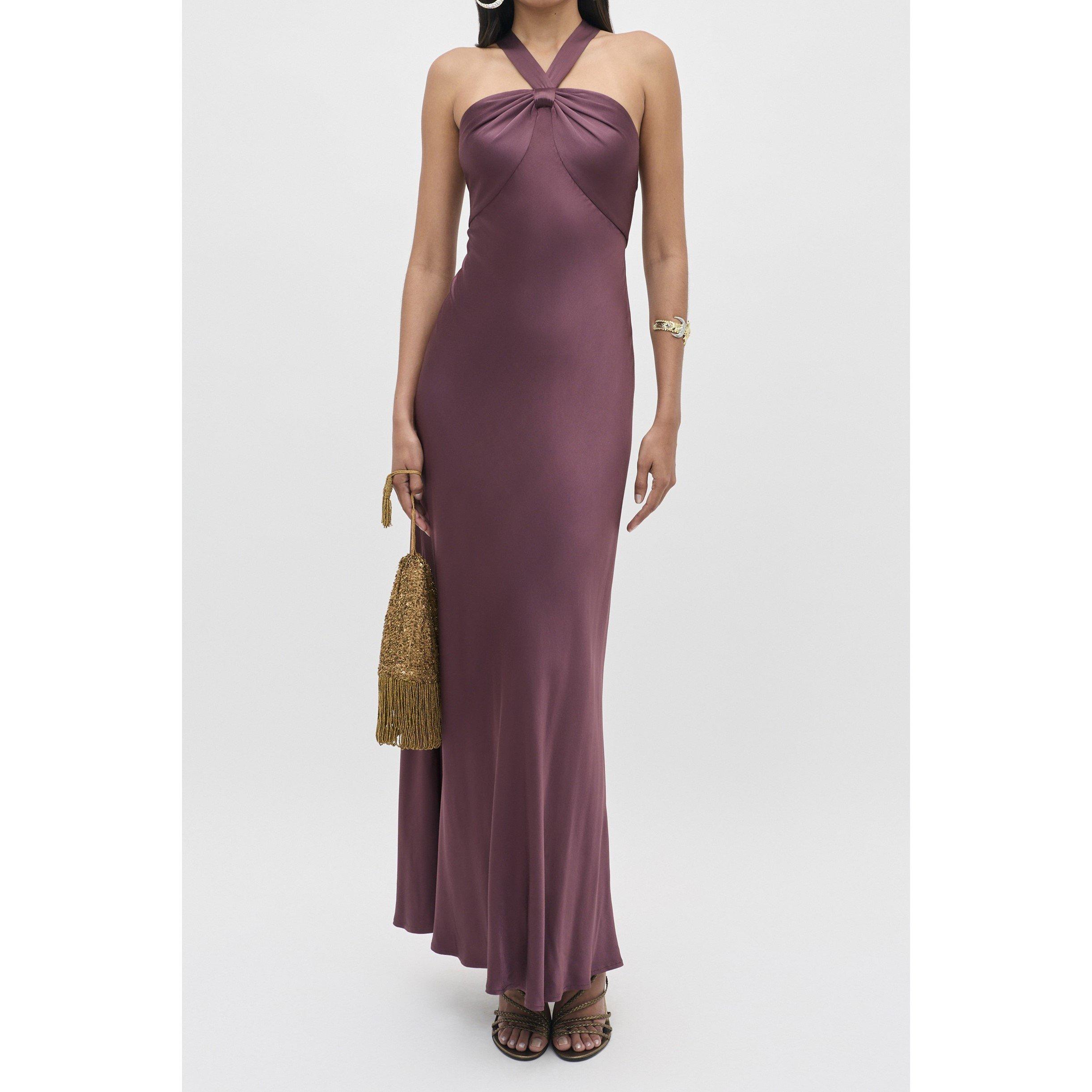 Wine - RIXO - Women's Losanna Long Maxi Dress - 2