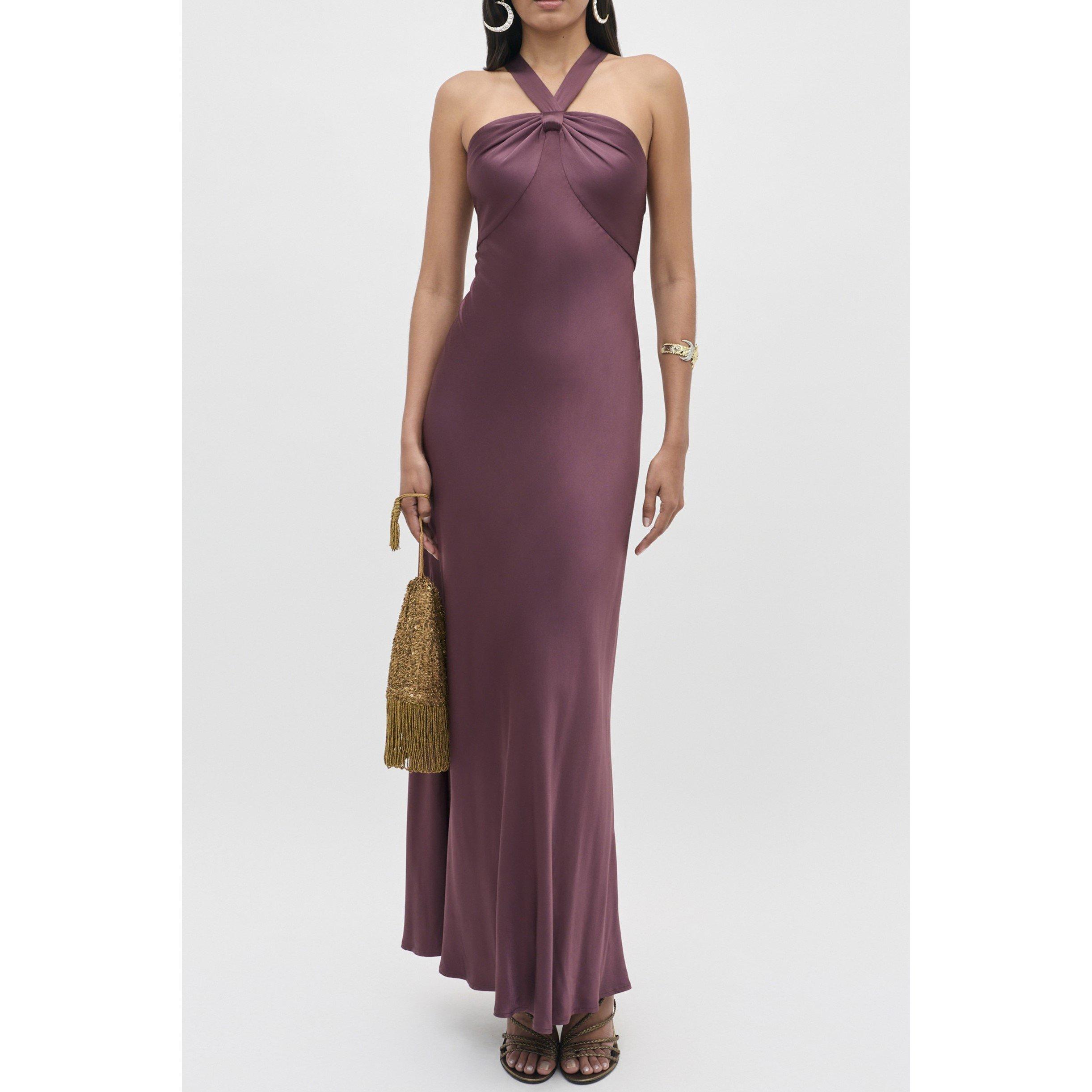 Wine - RIXO - Women's Losanna Long Maxi Dress - 3