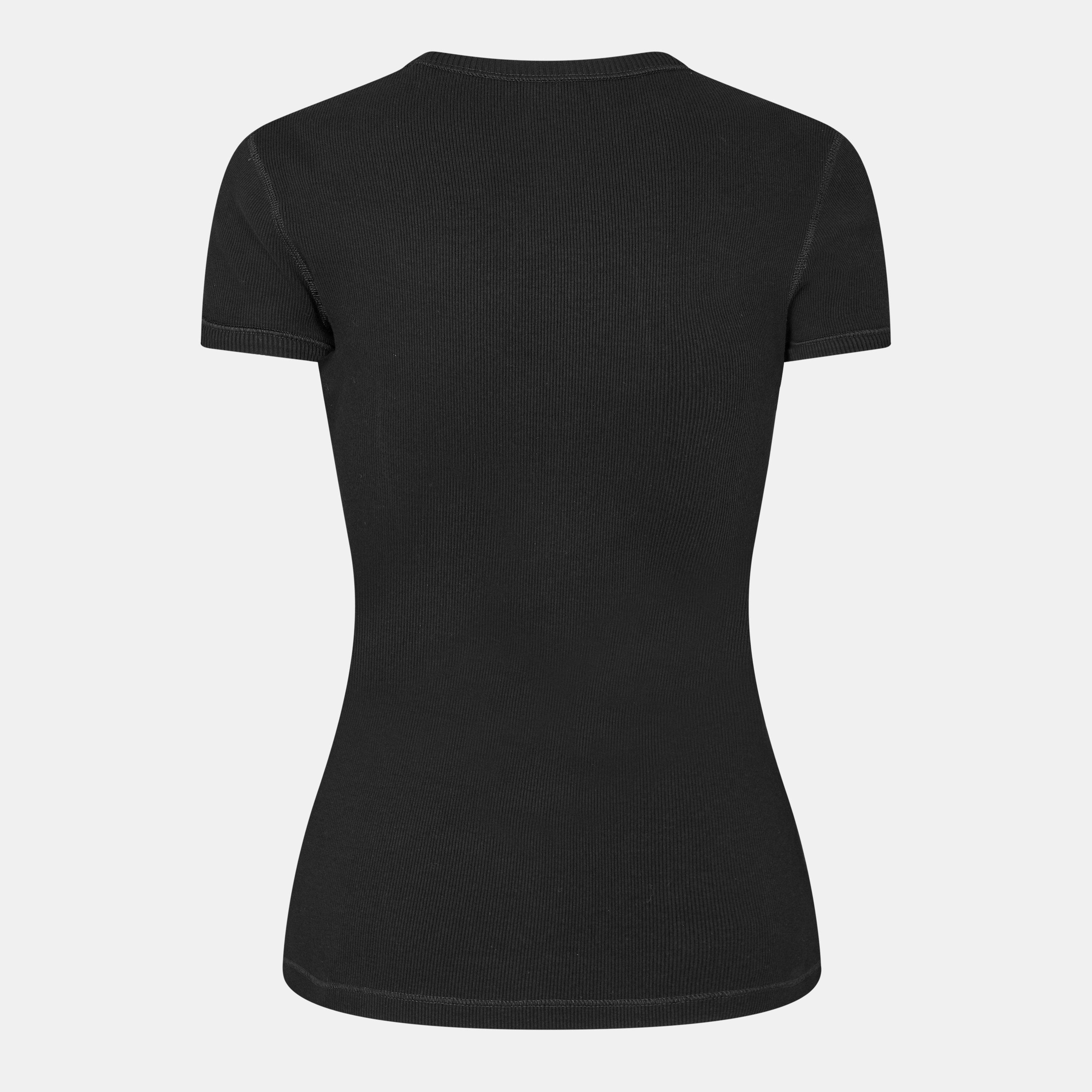 Black - Alexander McQueen - Women's Alex Logo Regular Fit T-Shirt - 2